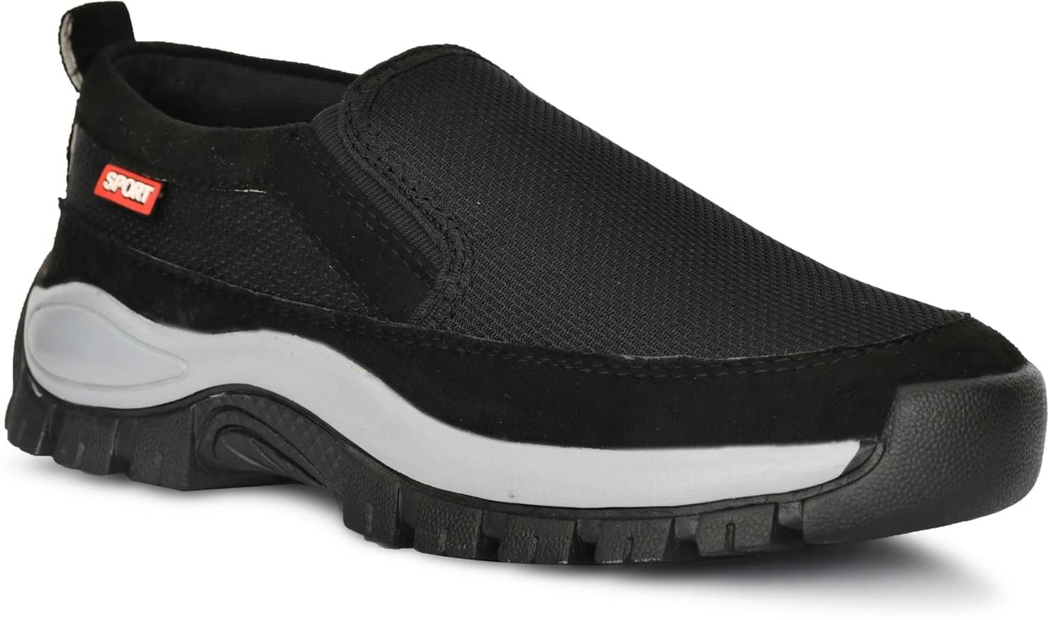     			OZJI Black Men's Sports Running Shoes