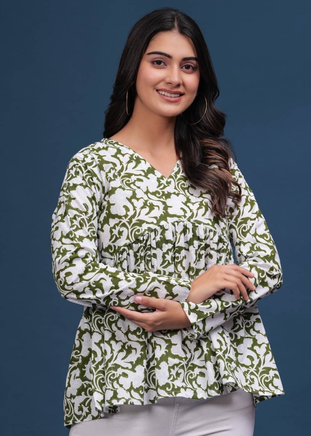     			Pingaksh Women Viscose Rayon Printed Straight Kurti ( Green )