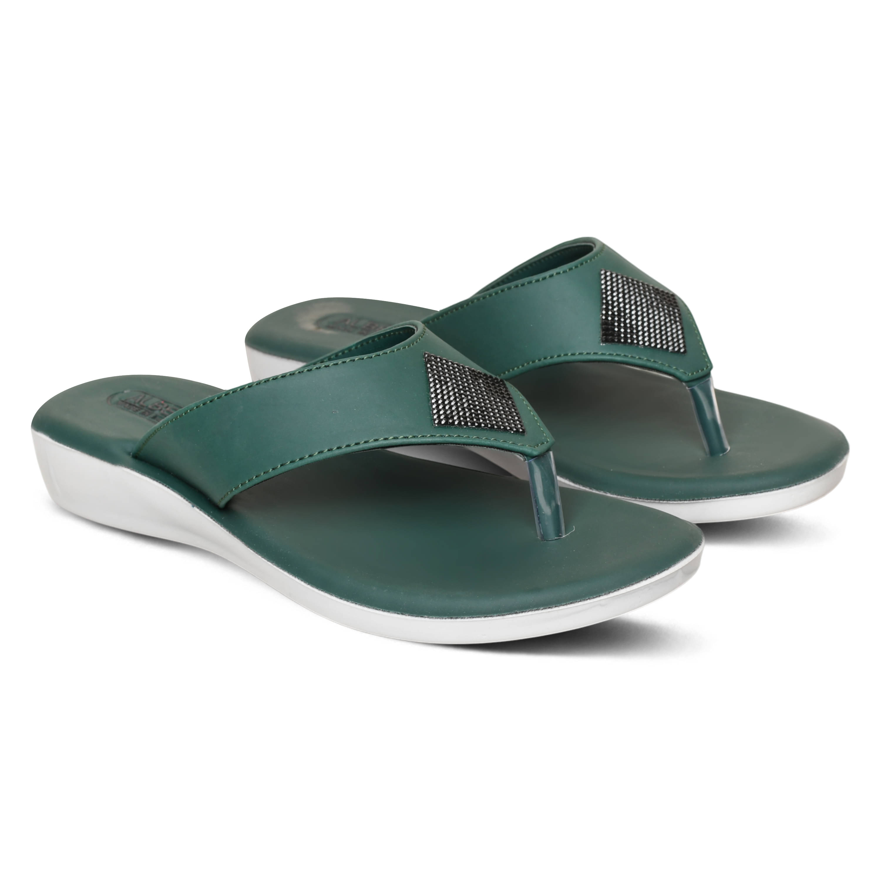     			SCHOOZI Green Women's Flats