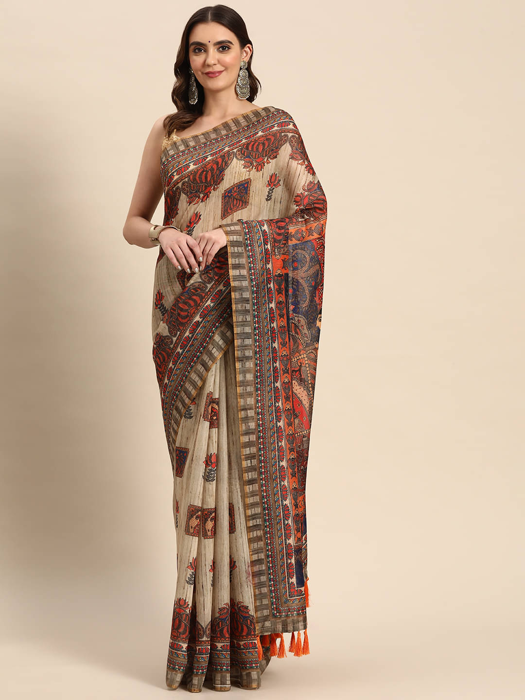 Silk Zone Cotton Blend Printed Chanderi saree With Unstitched Blouse Piece ( Multicolor ) Silk Zone Cotton Blend Printed Chanderi saree With Unstitched Blouse Piece ( Multicolor )