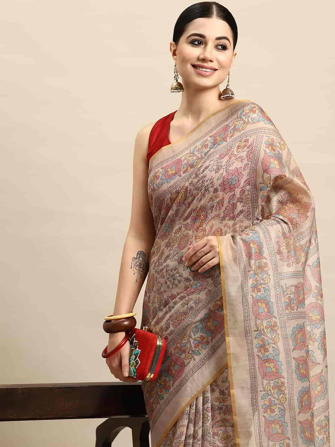 Silk Zone Cotton Blend Printed Chanderi saree With Unstitched Blouse Piece ( Multicolor ) Silk Zone Cotton Blend Printed Chanderi saree With Unstitched Blouse Piece ( Multicolor )