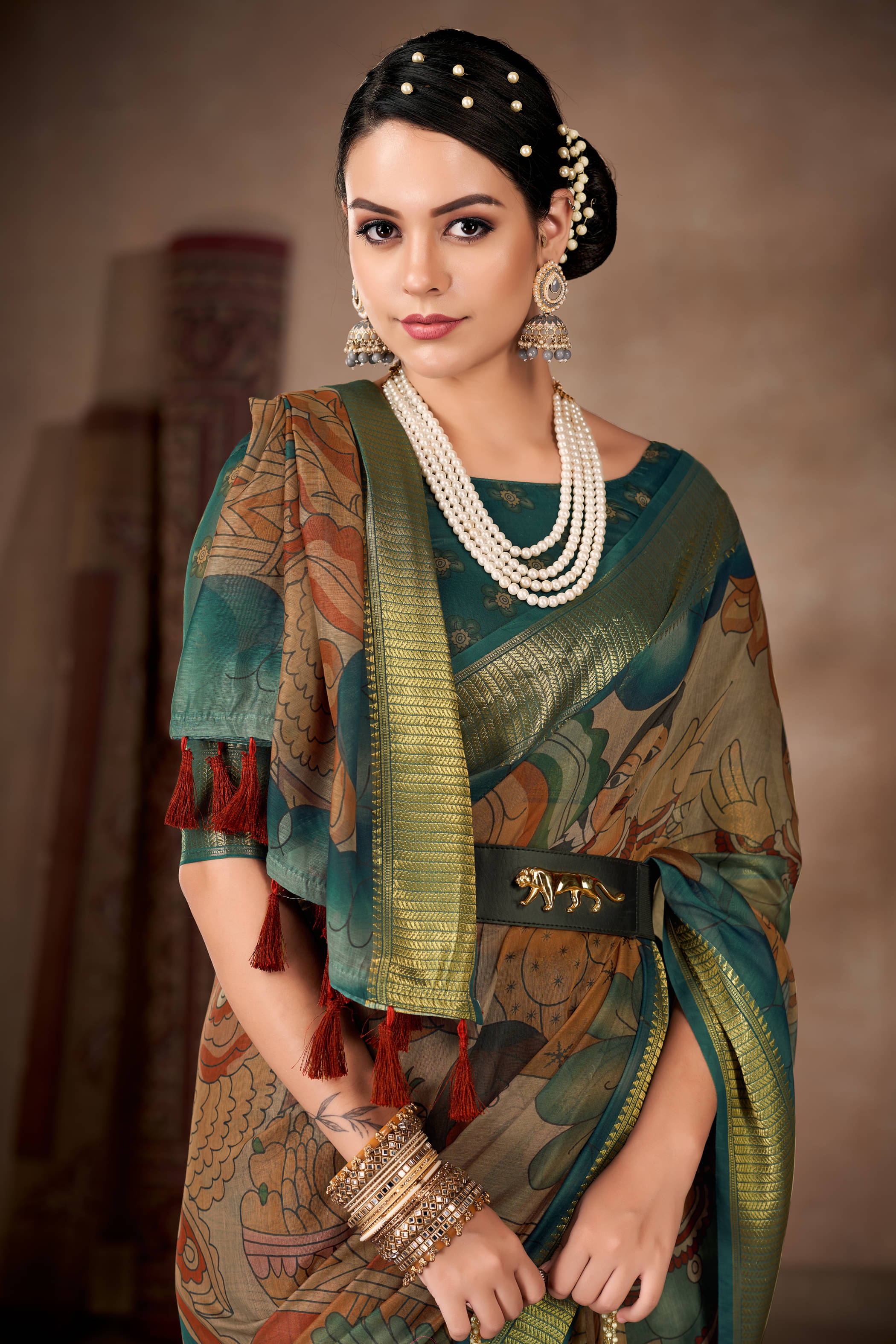 Silk Zone Cotton Blend Printed Chanderi saree With Unstitched Blouse Piece ( Multicolor ) Silk Zone Cotton Blend Printed Chanderi saree With Unstitched Blouse Piece ( Multicolor )
