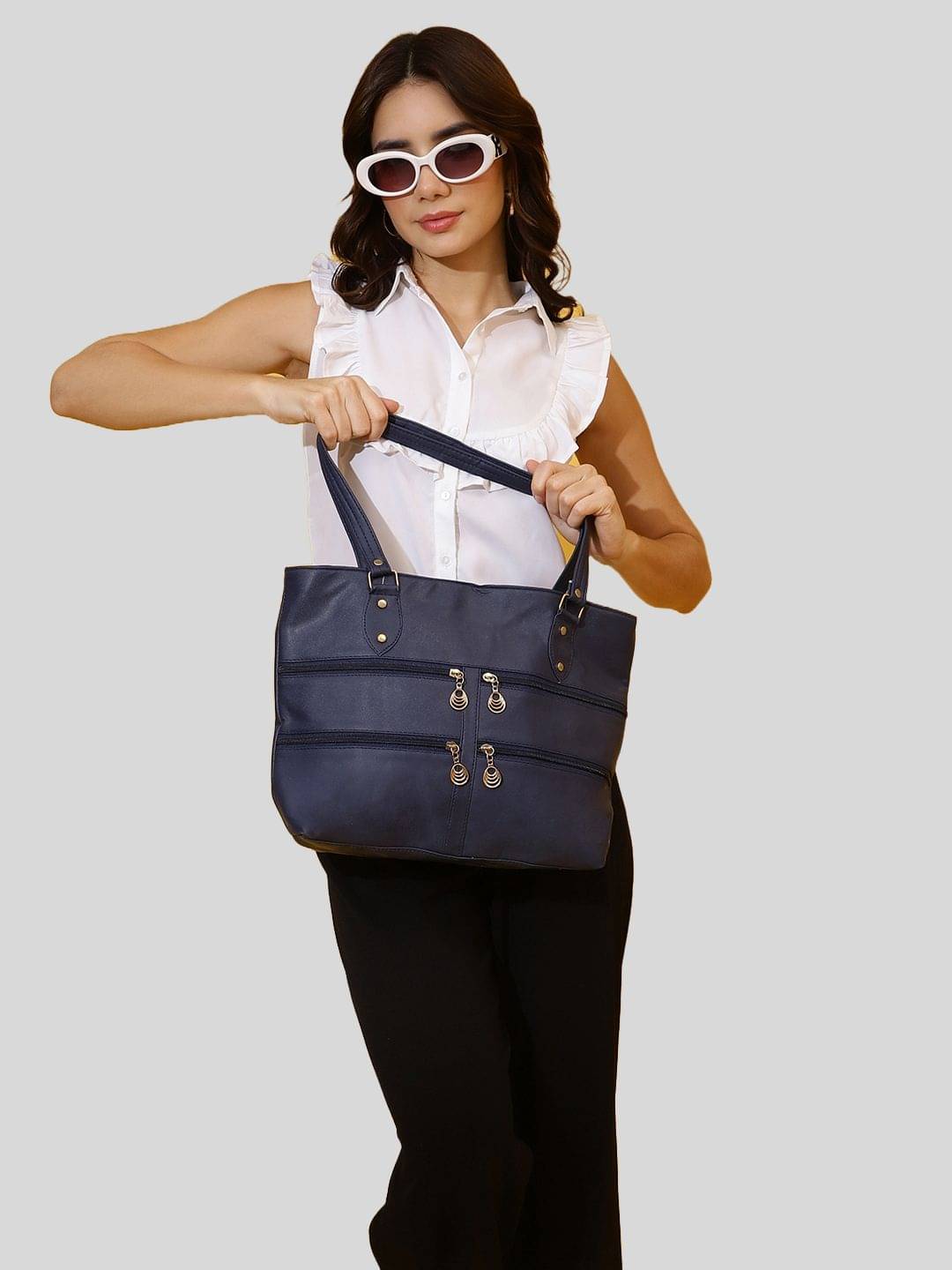     			Springberry Tote Bag PU Set of 1 ( Blue )