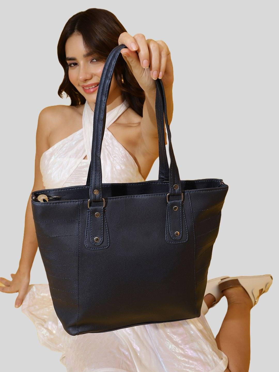     			Springberry Tote Bag PU Set of 1 ( Blue )