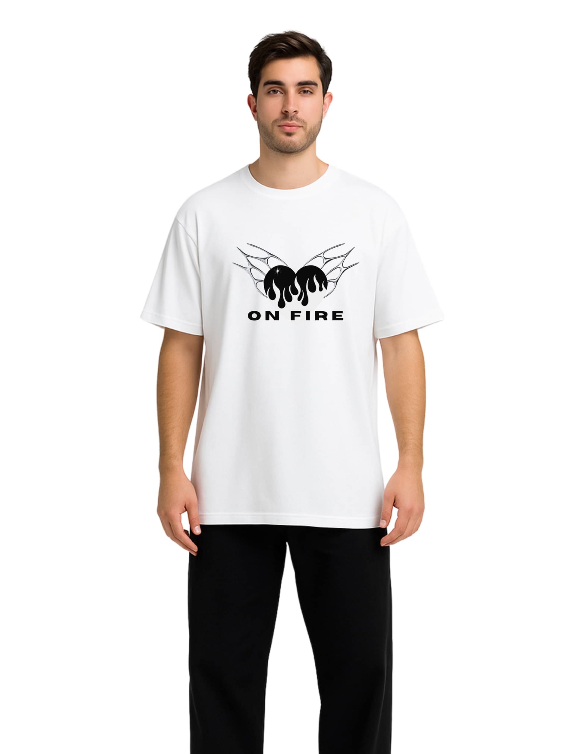 Style Shadow Men Cotton Oversized Fit Printed T-Shirt ( White ) Style Shadow Men Cotton Oversized Fit Printed T-Shirt ( White )