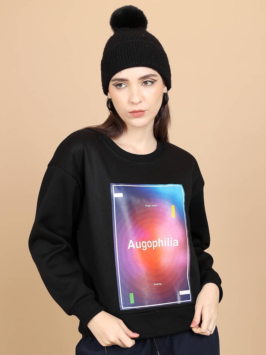 Tokyo Talkies Women Polyester Sweatshirt ( Black ) Tokyo Talkies Women Polyester Sweatshirt ( Black )