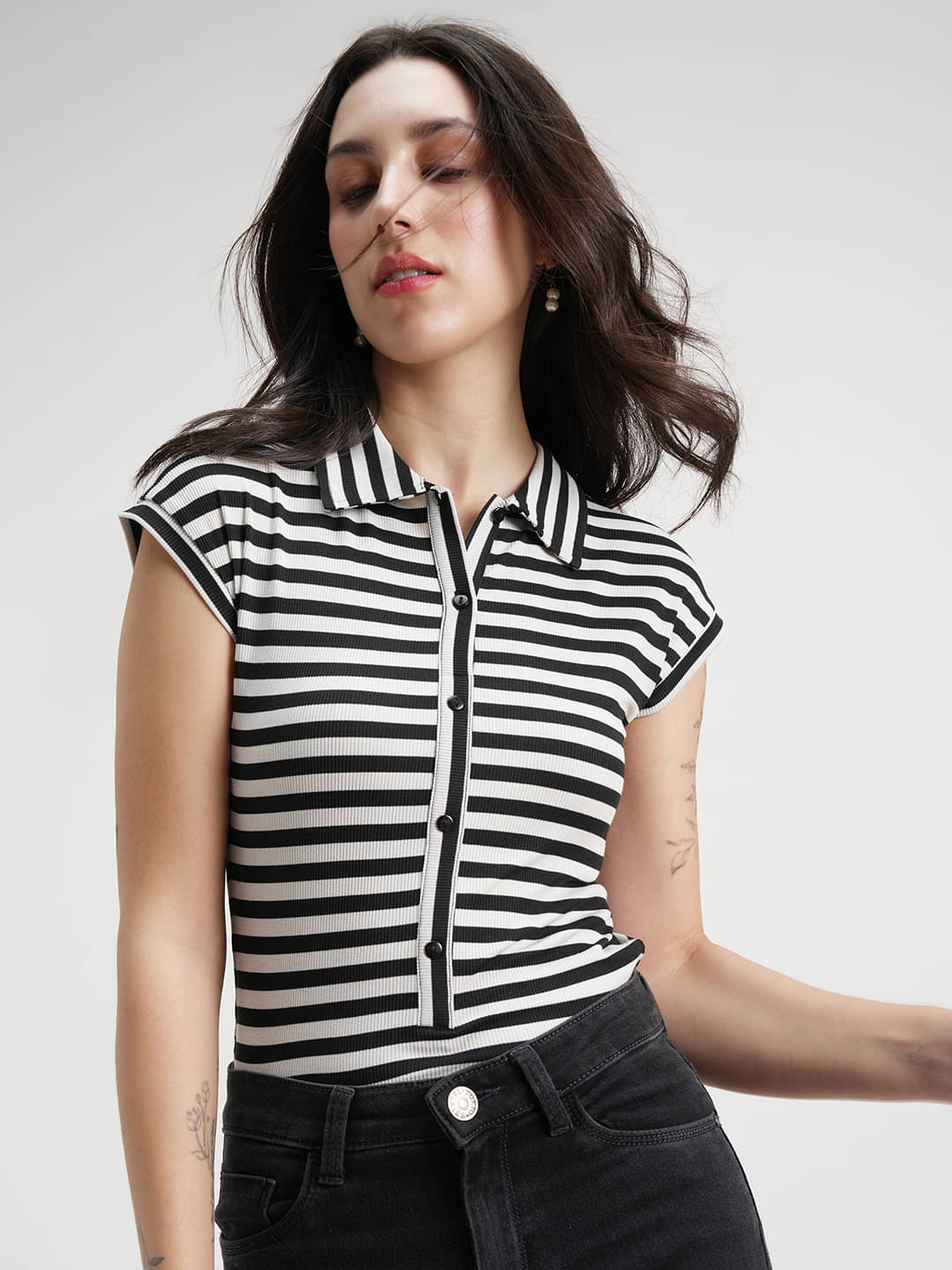     			Tokyo Talkies Women Striped Polyester Jumpsuit ( Multicolor )