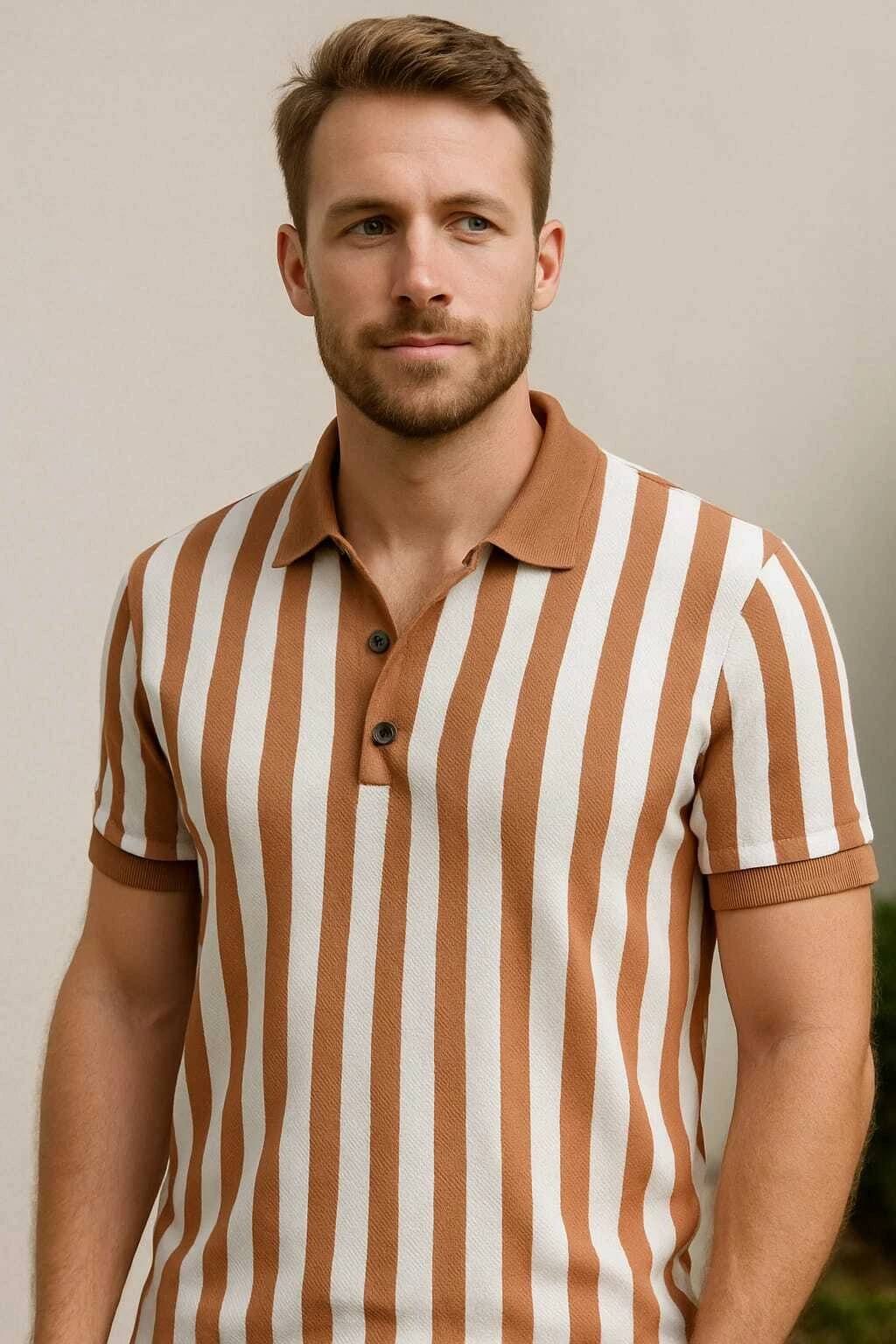 WILD ELEPHANT Men Polyester Regular Fit Striped Polo T Shirt ( Multicolor )     			WILD ELEPHANT Men Polyester Regular Fit Striped Polo T Shirt ( Multicolor )