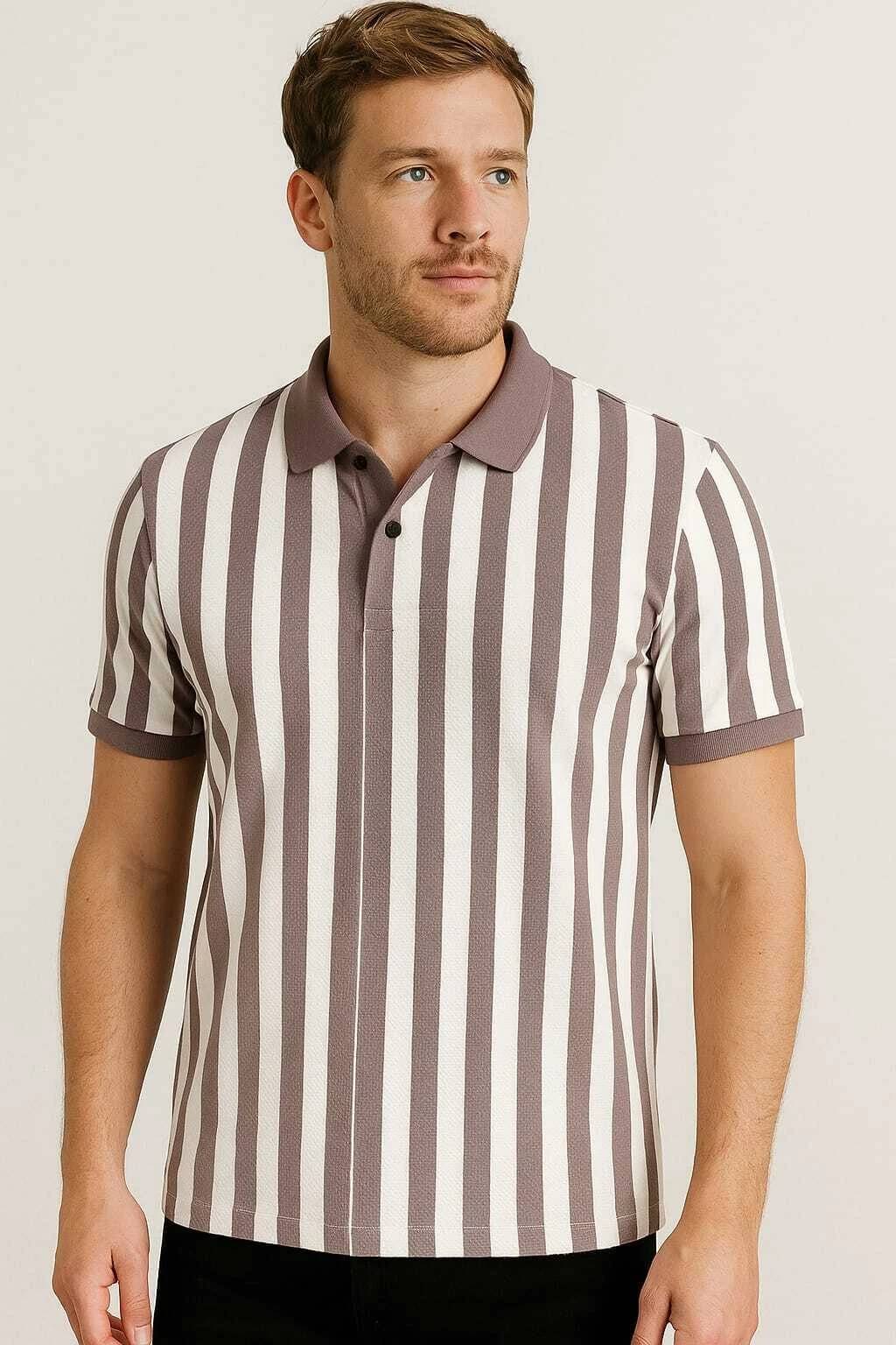     			WILD ELEPHANT Men Polyester Regular Fit Striped Polo T Shirt ( Multicolor )