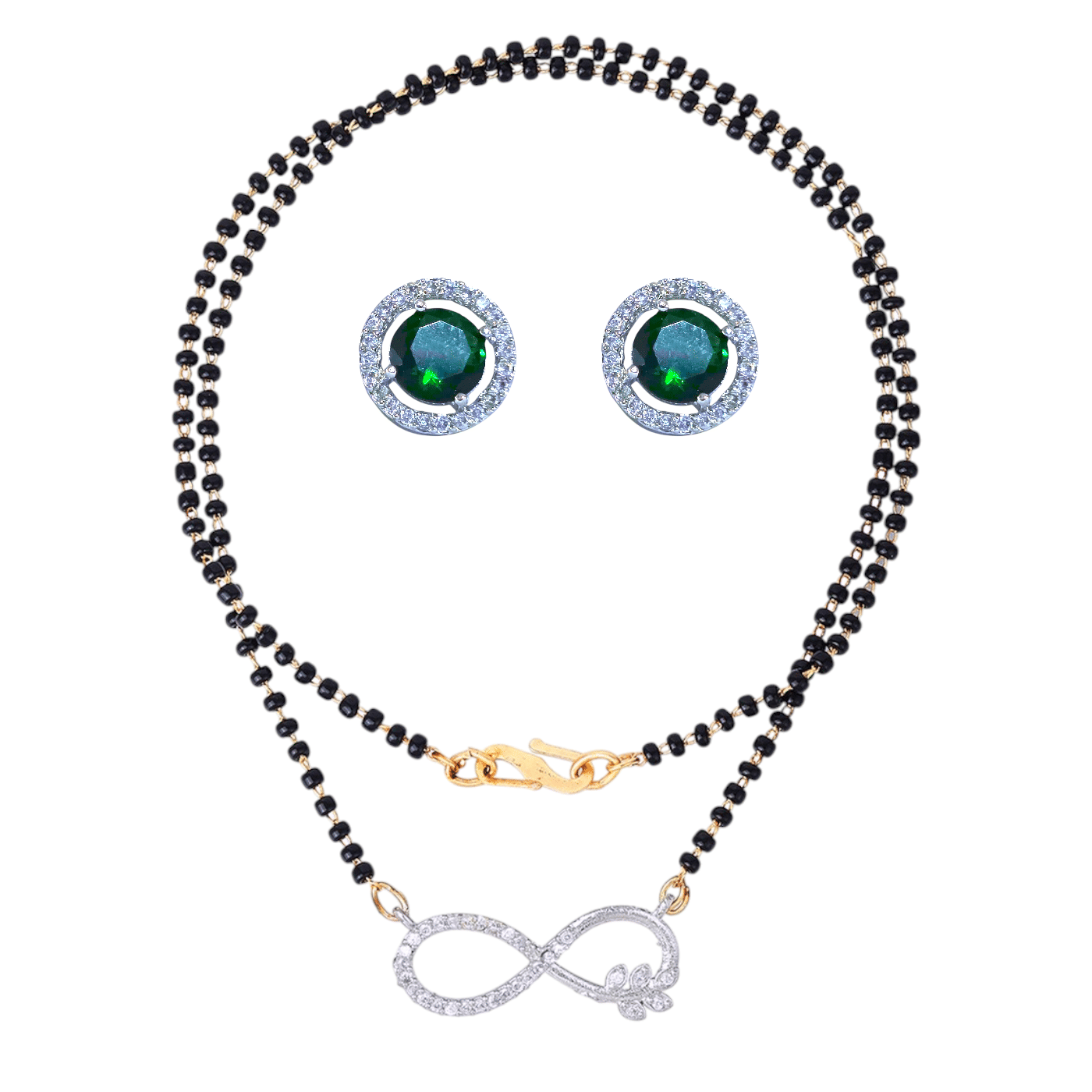     			AKLINA Green Mangalsutra Set ( Pack of 1 )