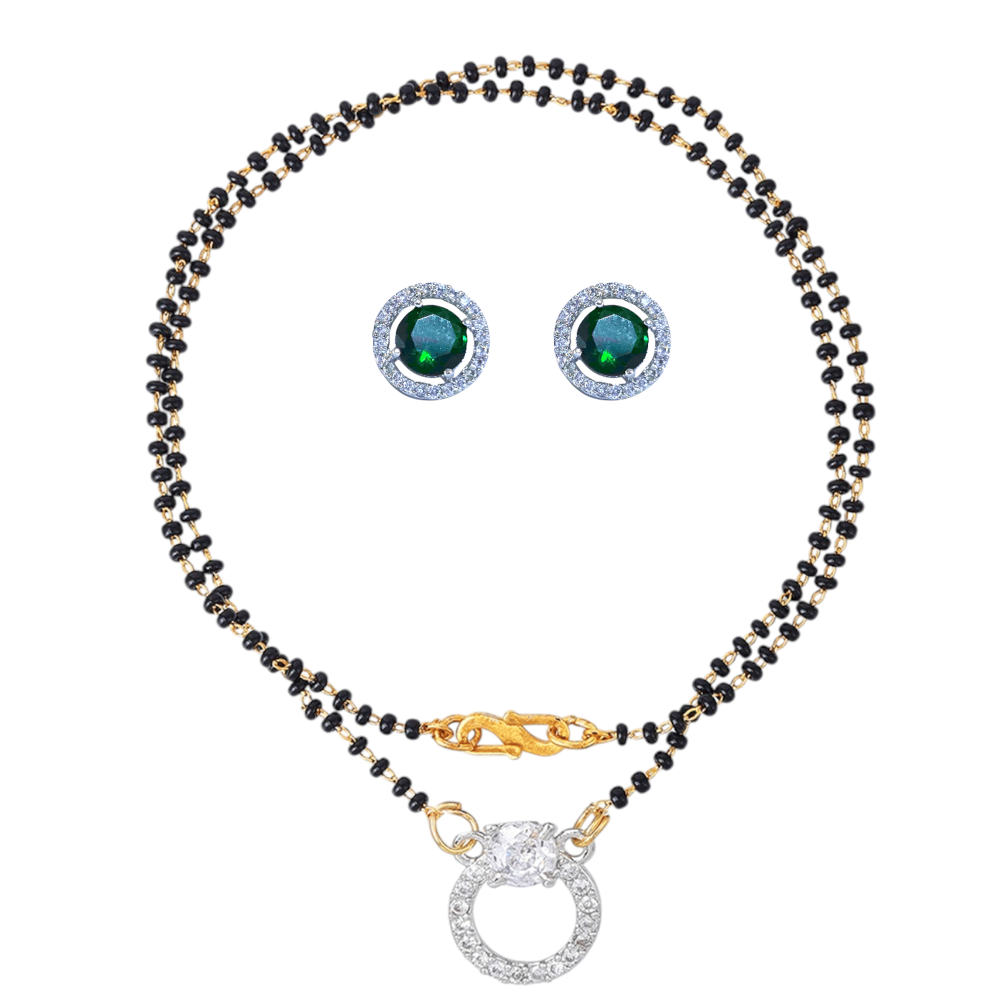 AKLINA Green Mangalsutra Set ( Pack of 1 ) AKLINA Green Mangalsutra Set ( Pack of 1 )