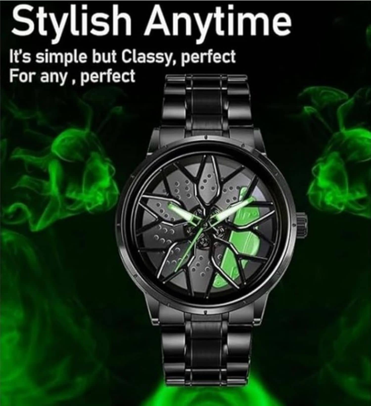 Abrexo Black Stainless Steel Analog Men's Watch