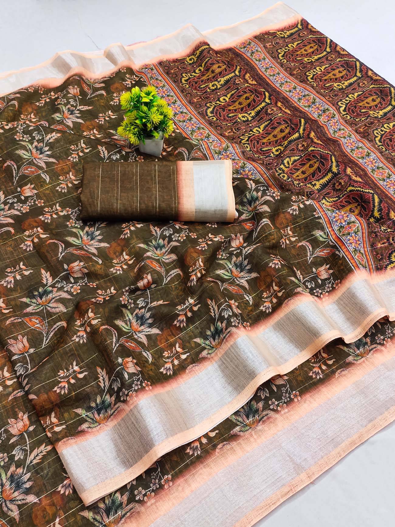BYUPRI Chanderi Printed Leheriya Saree With Unstitched Blouse Piece ( Pink )     			BYUPRI Chanderi Printed Leheriya Saree With Unstitched Blouse Piece ( Pink )