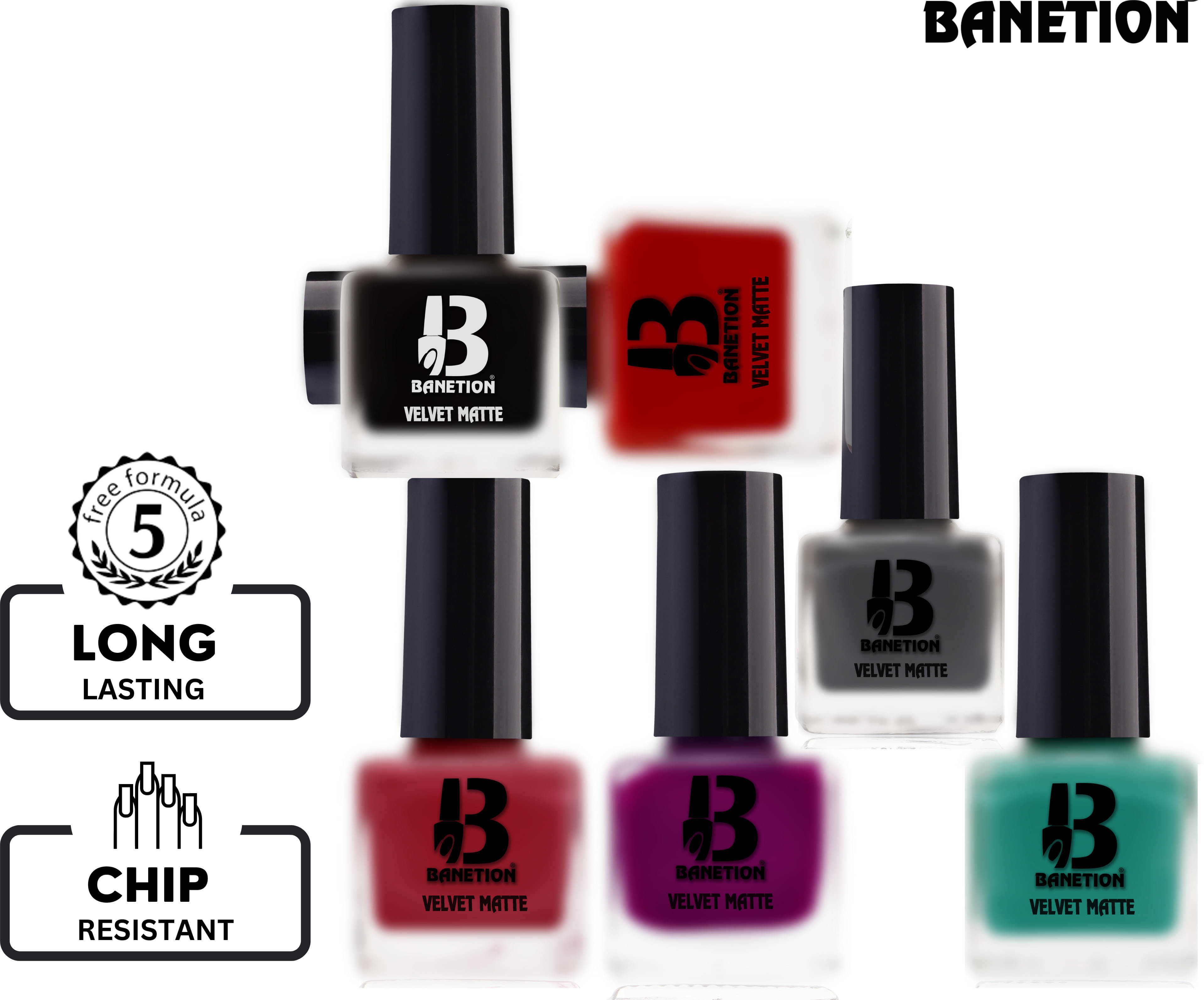     			Banetion Multi MATTE Nail Polish 42 ( Pack of 6 )