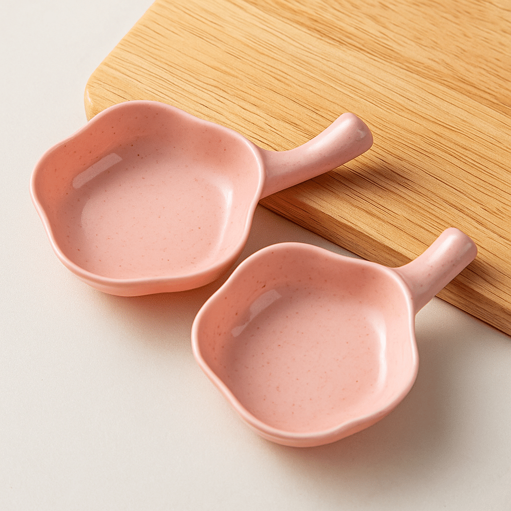 Baskety 2 Pcs Plastic Pink Dessert Plate Baskety 2 Pcs Plastic Pink Dessert Plate