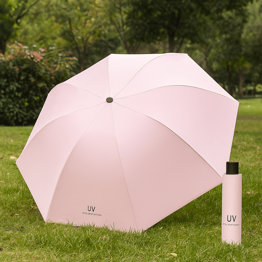 Baskety Pink 3 Fold Umbrella Baskety Pink 3 Fold Umbrella