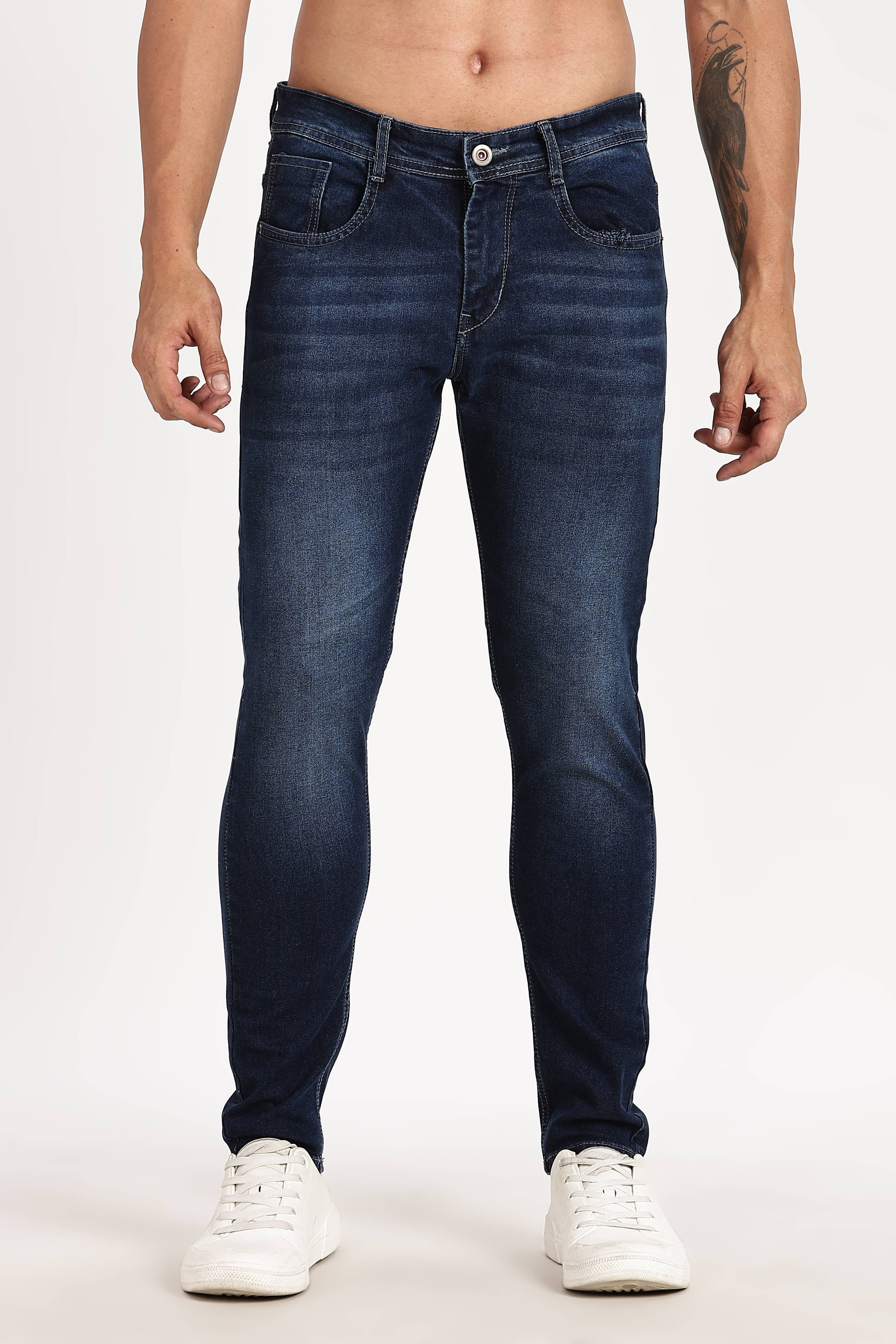     			COLOR HUNT Regular Fit Distressed Men's Jeans - Dark Blue ( Pack of 1 )