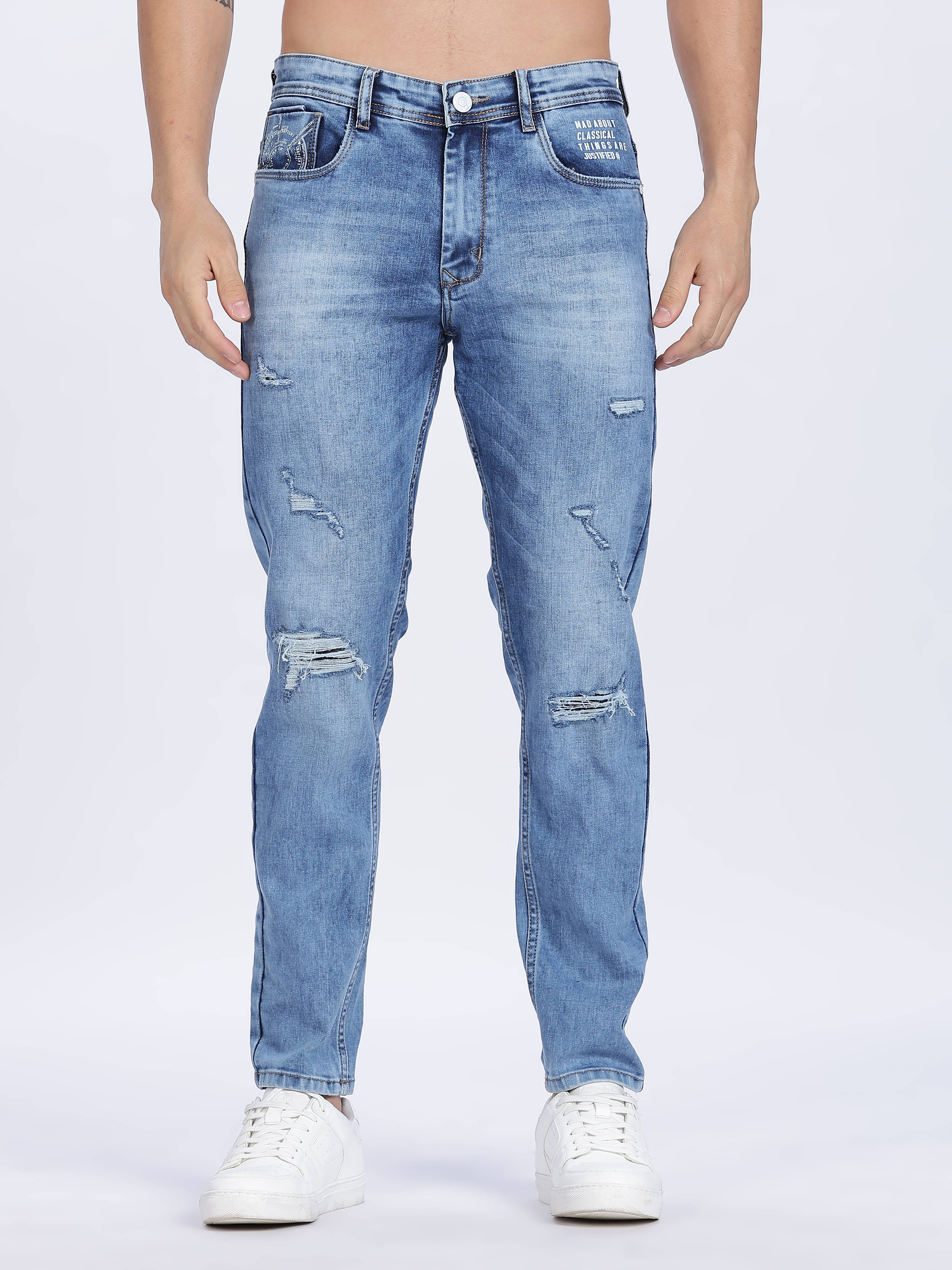     			COLOR HUNT Regular Fit Distressed Men's Jeans - Blue ( Pack of 1 )