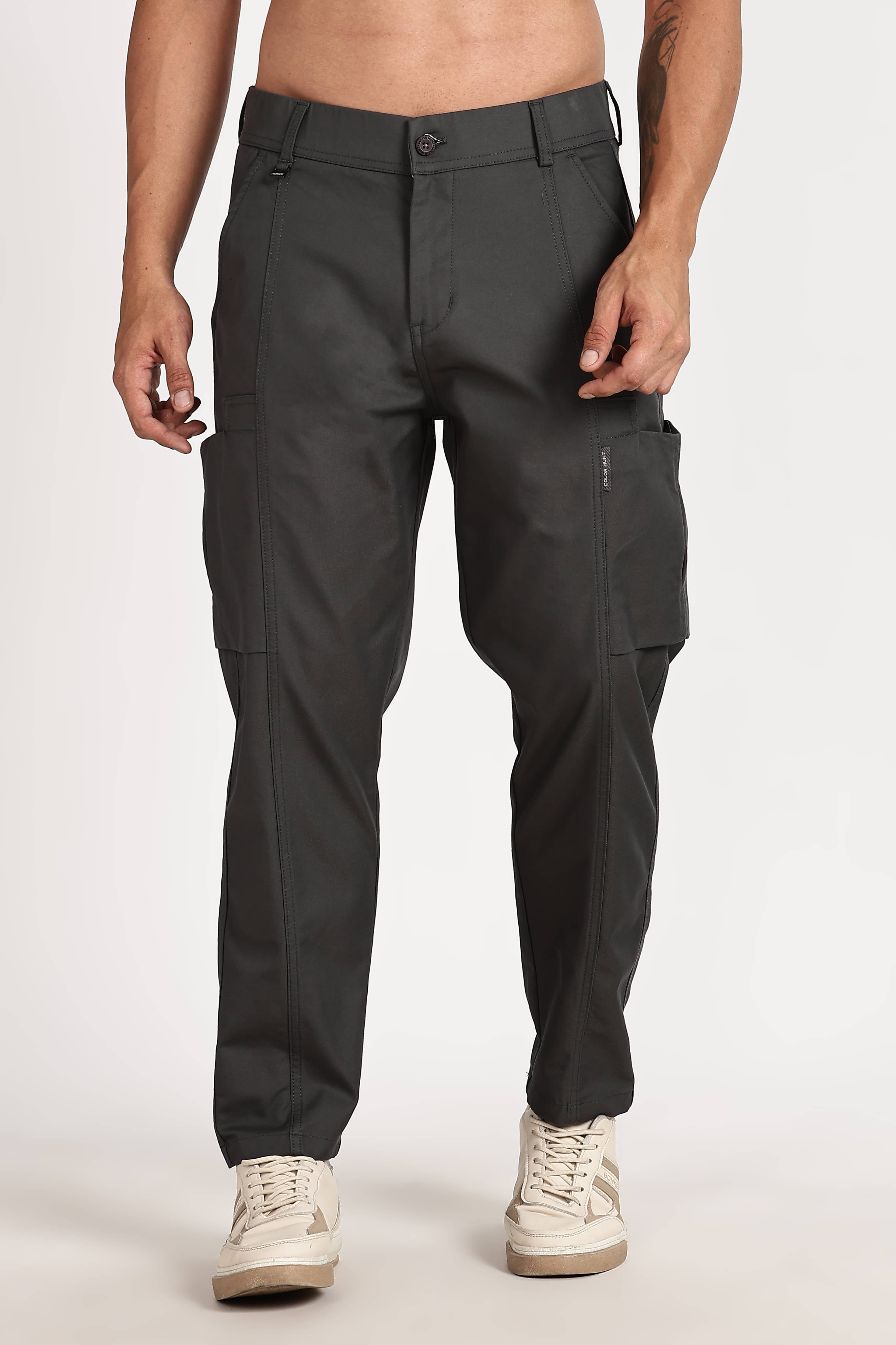     			COLOR HUNT Regular Flat Men's Trouser - Dark Grey ( Pack of 1 )