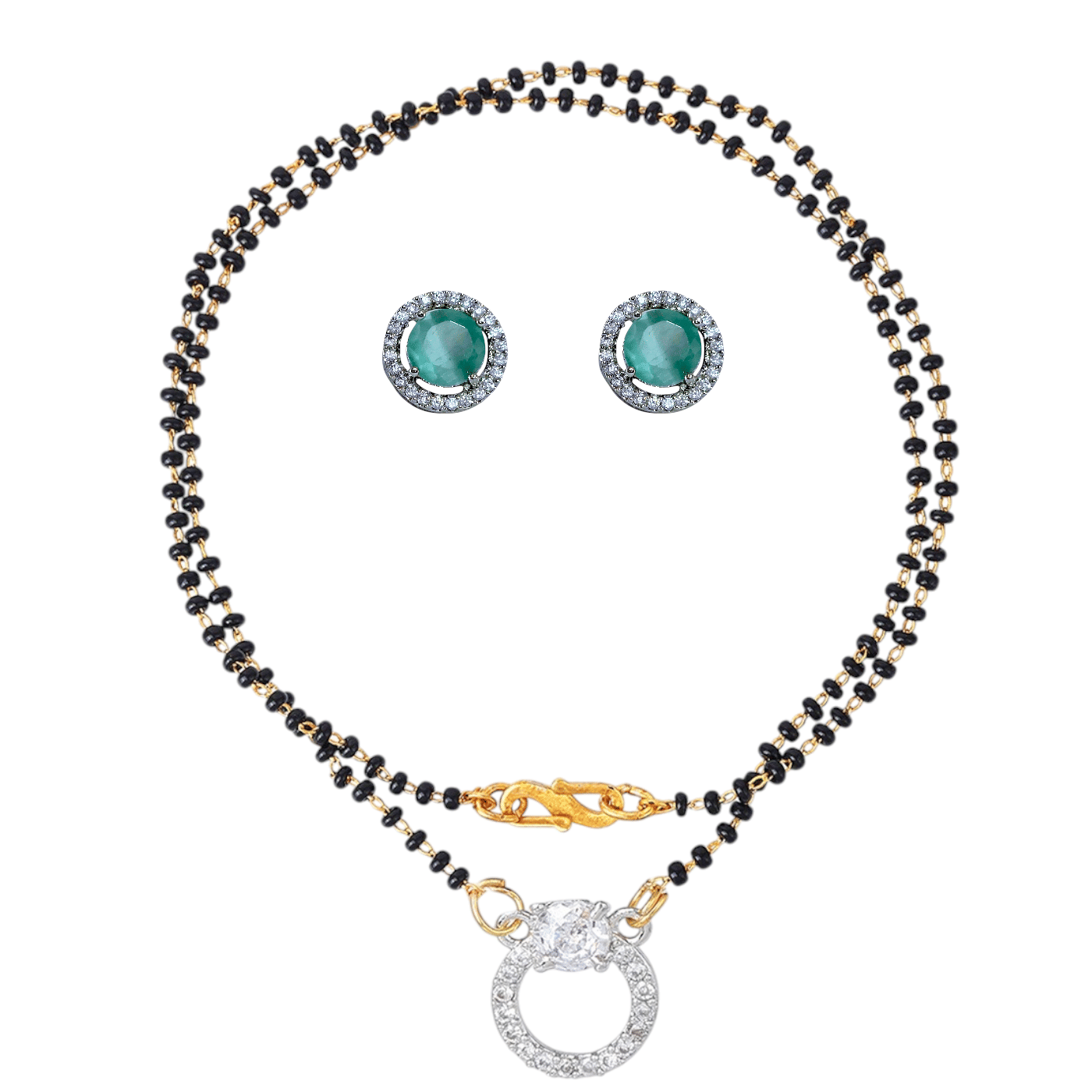 Charms Turquoise Mangalsutra Set ( Pack of 1 )     			Charms Turquoise Mangalsutra Set ( Pack of 1 )