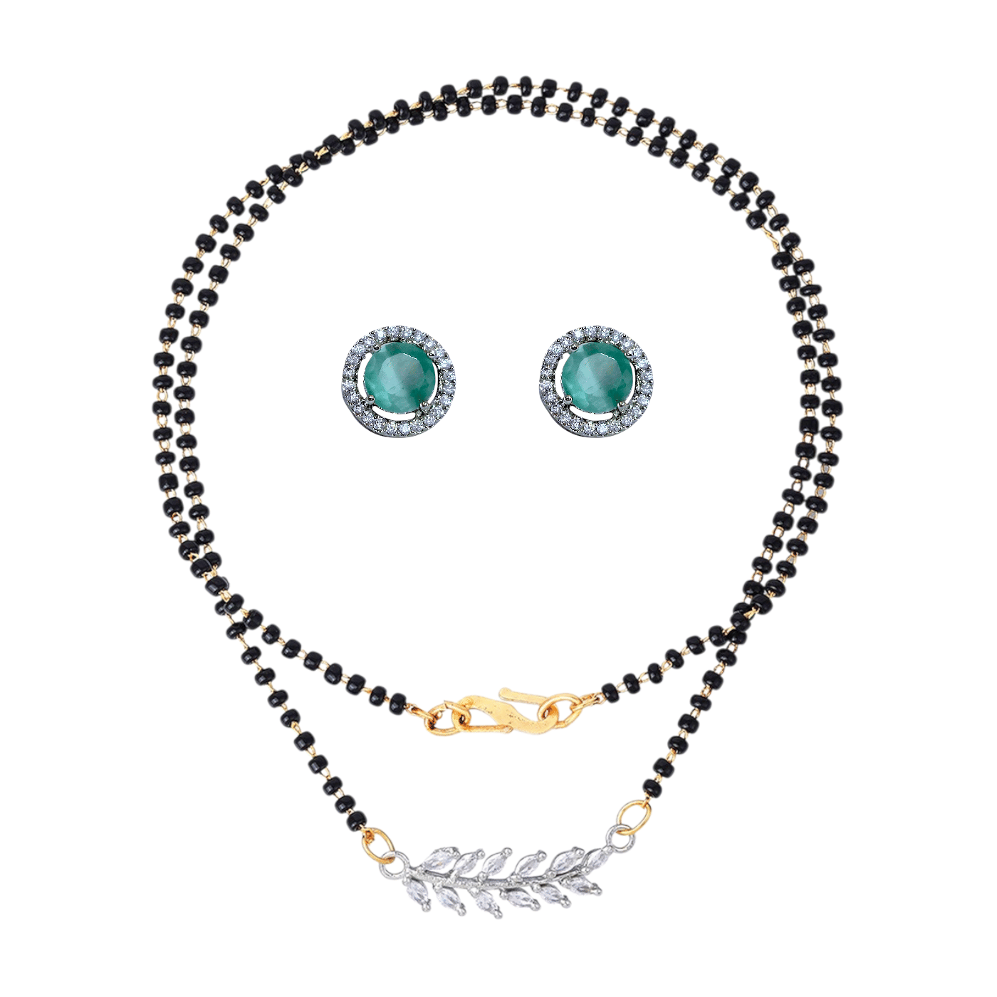     			Charms Turquoise Mangalsutra Set ( Pack of 1 )