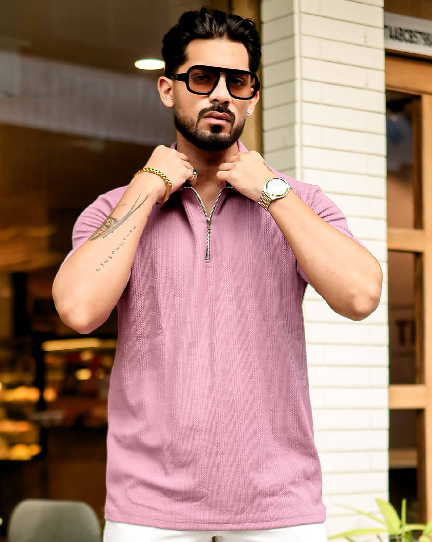ENITOR Men Cotton Blend Regular Fit Printed T-Shirt ( Peach ) ENITOR Men Cotton Blend Regular Fit Printed T-Shirt ( Peach )