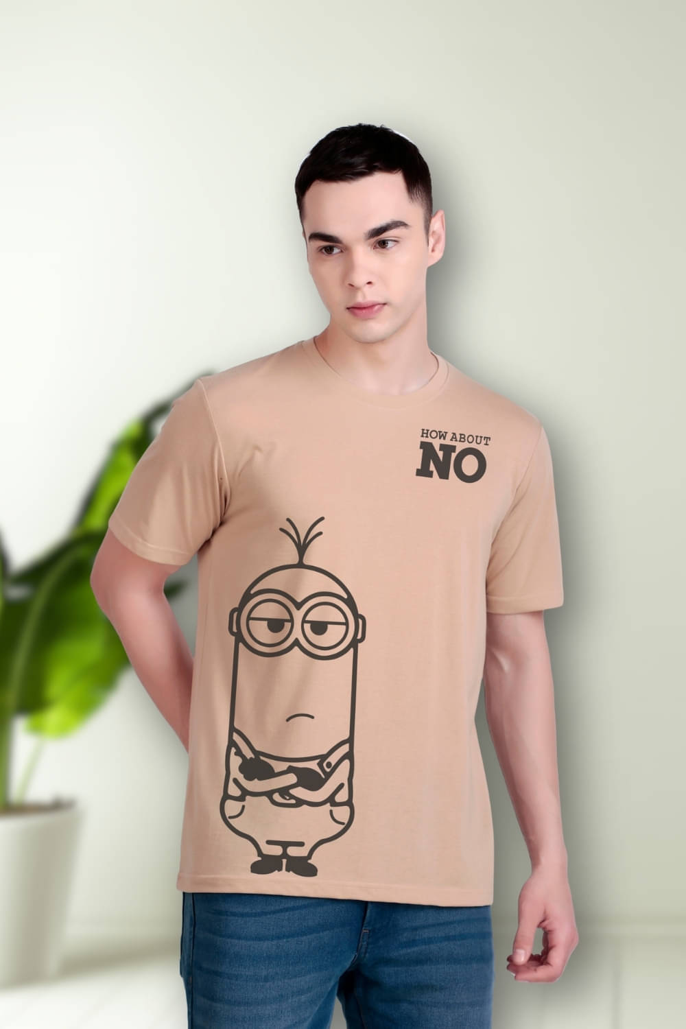     			FLYIND VOGUE OUTFIT Men Polyester Regular Fit Self Design T-Shirt ( Beige )