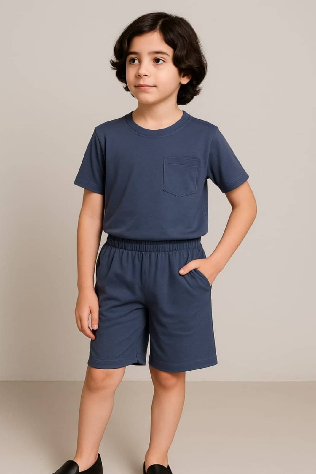     			Formulate clothing Pack of 1 Unisex Polyester Blend T-Shirt & Shorts Set ( Navy )