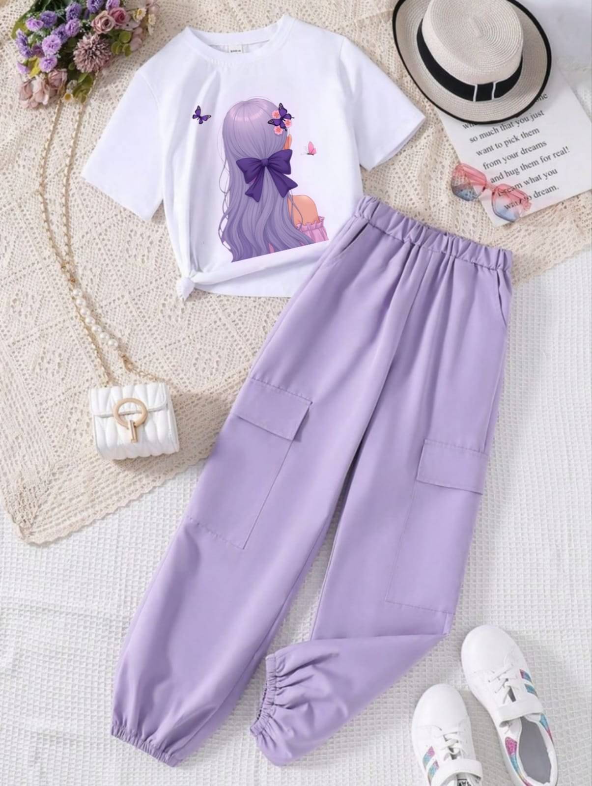 Generic Pack of 1 Girls Cotton Blend Sweatshirt & Joggers ( Purple ) Generic Pack of 1 Girls Cotton Blend Sweatshirt & Joggers ( Purple )