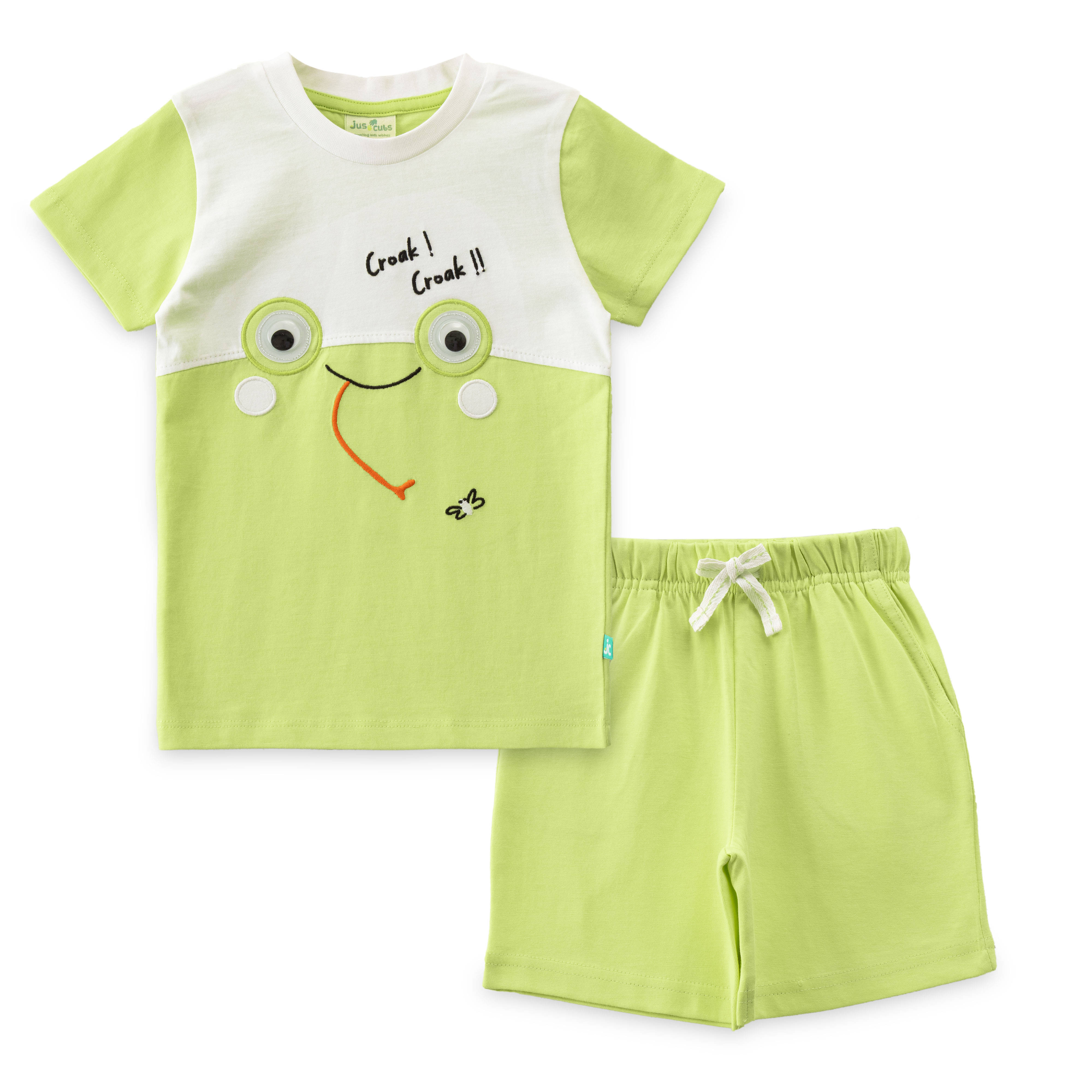     			Juscubs Pack of 1 Baby Boys Cotton T-Shirt & Shorts Set ( Green )