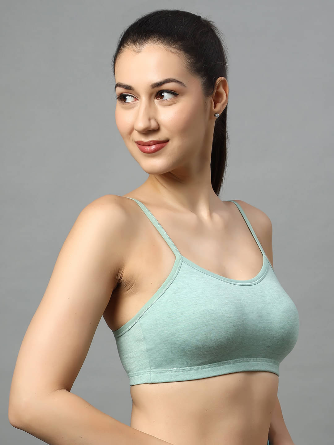     			LUXORA Mint Green Cotton Blend Non Padded Women's Sports Bra ( Pack of 1 )