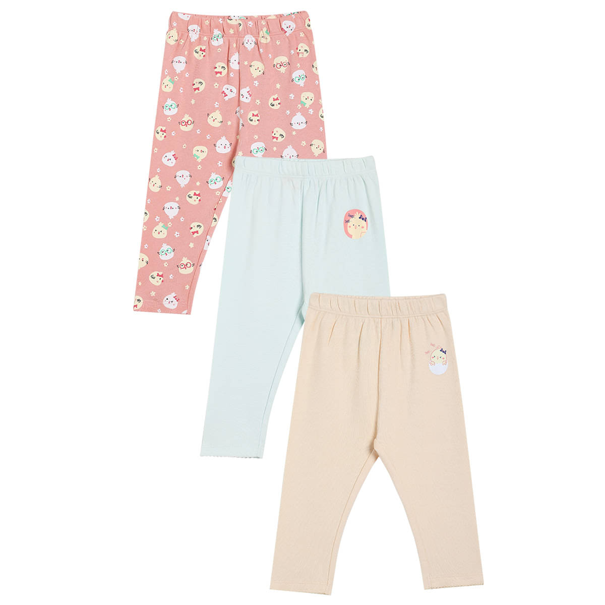     			MINI KLUB Pack of 3 Baby Girls 100% Cotton Pyjama ( Multicolor )