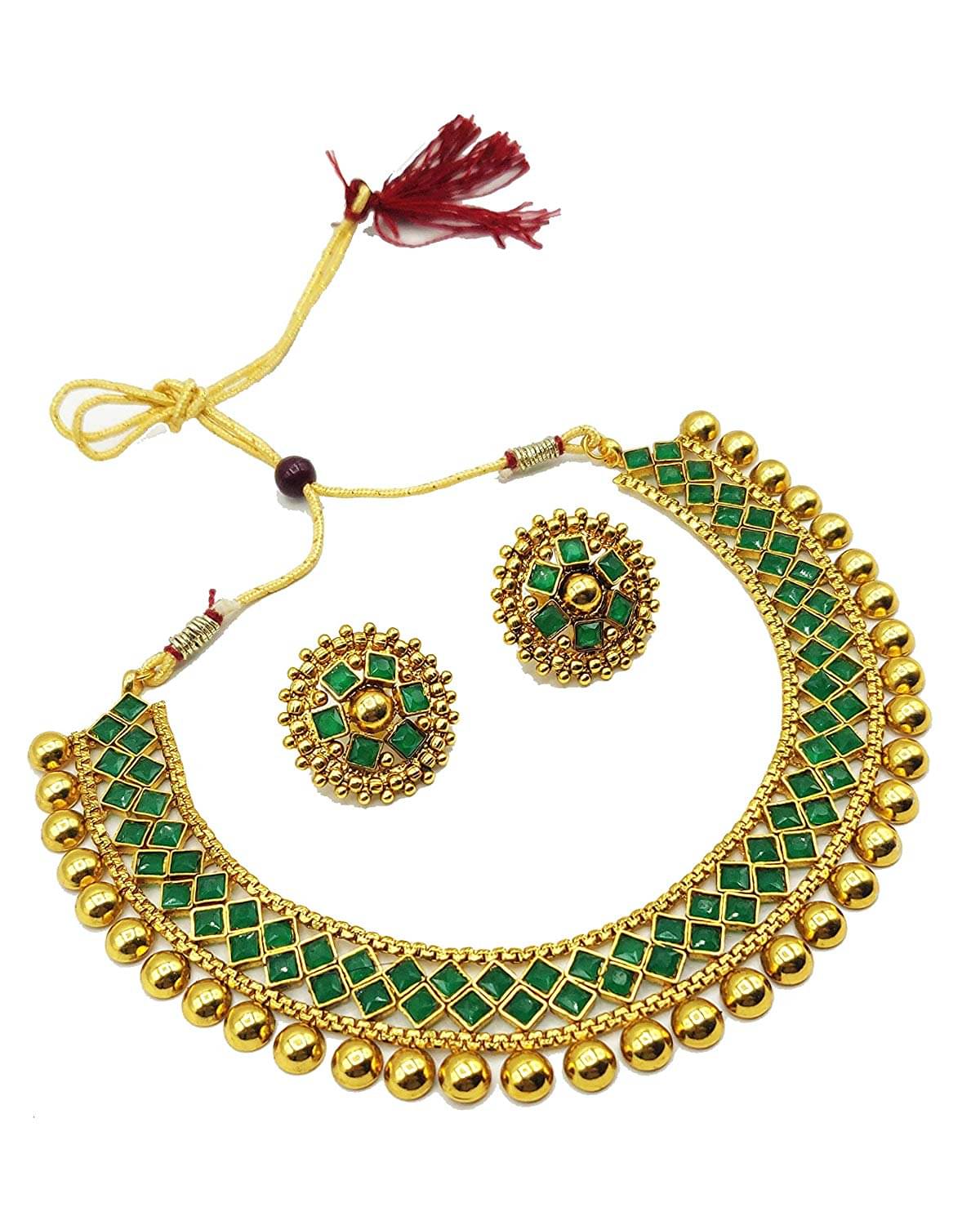     			Opus Gems Green Alloy Necklace Set ( Pack of 1 )