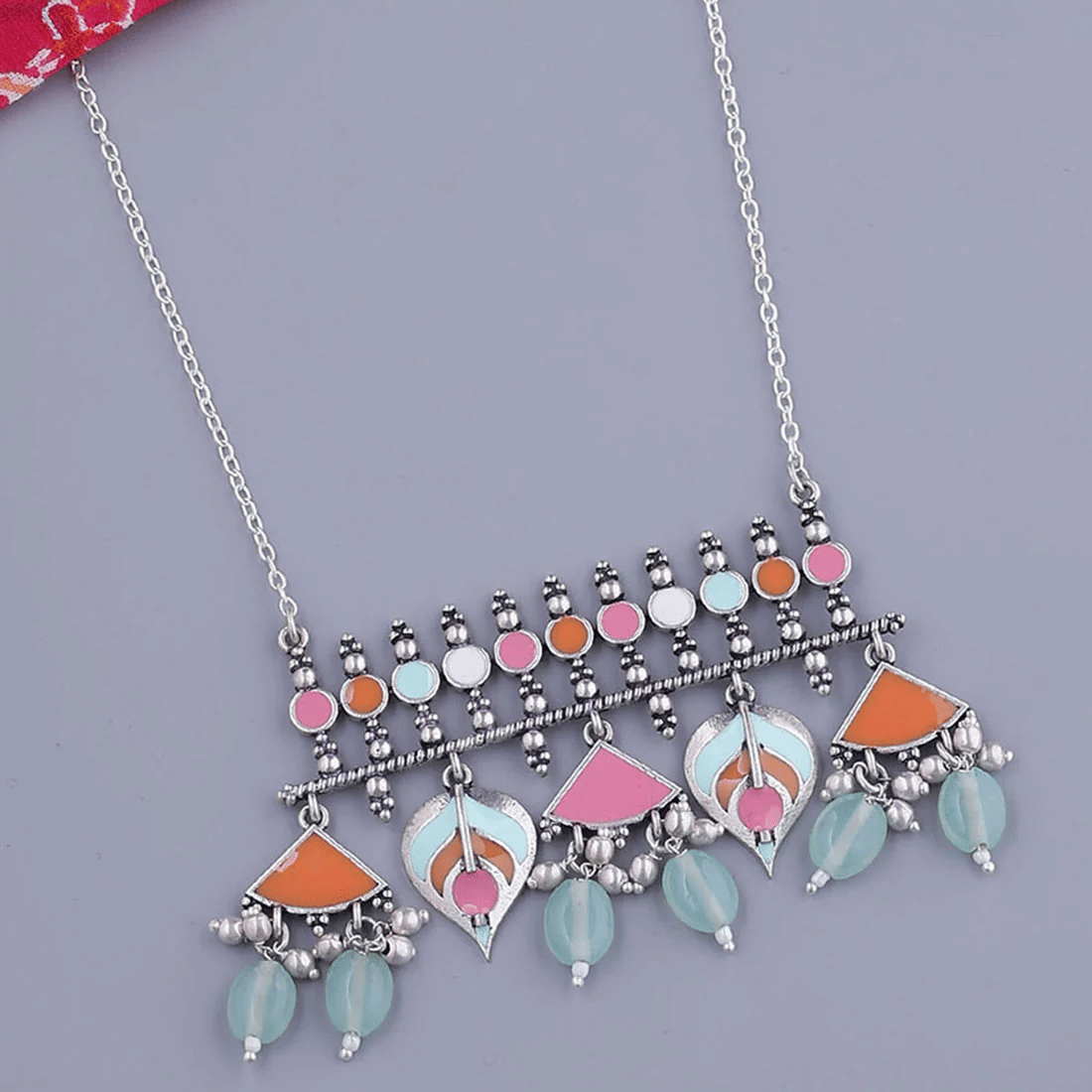     			Opus Gems Multicolor Pendant set ( Pack of 1 )