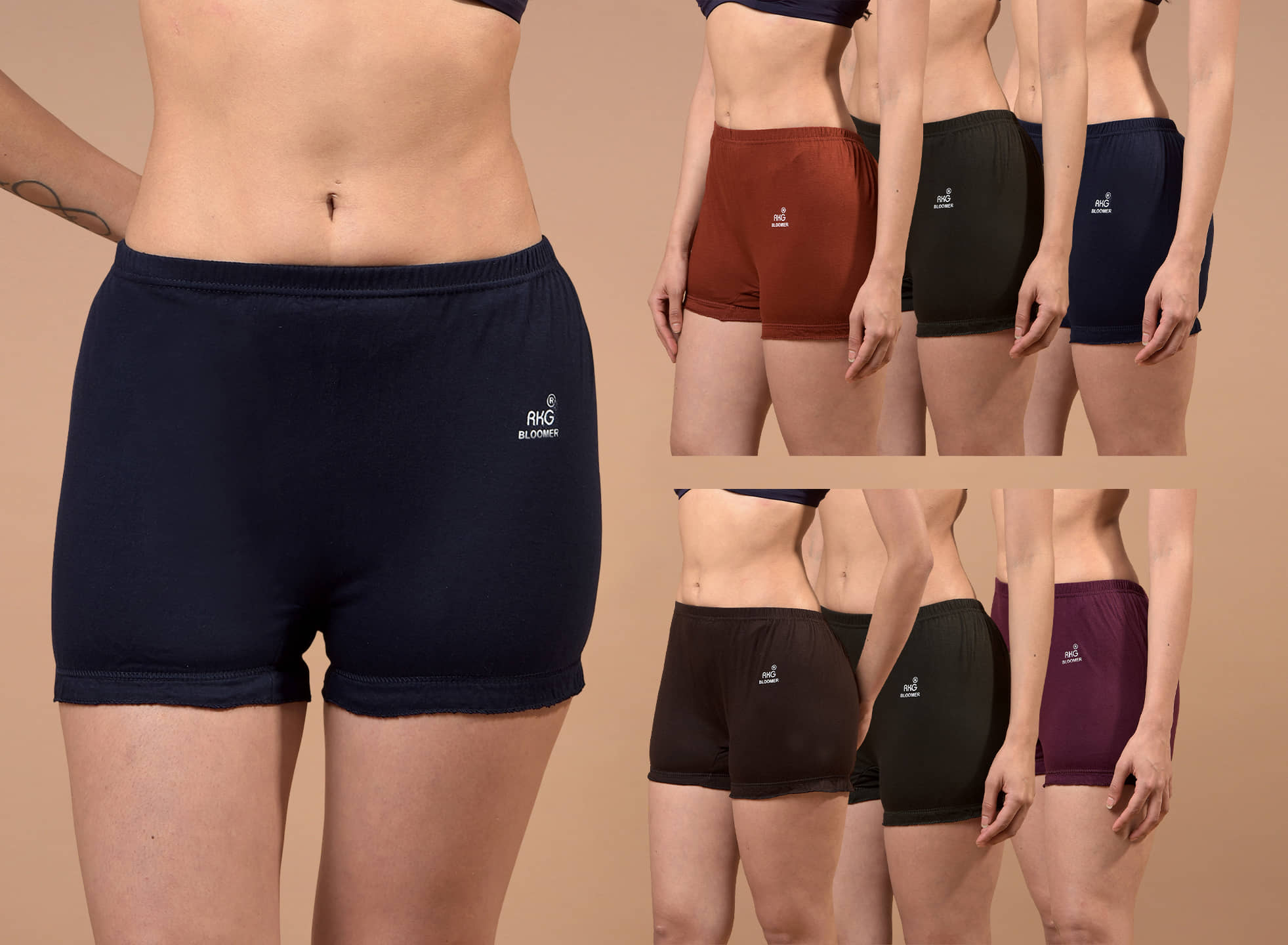 RKG Pack of 7 Cotton Lycra Boy Shorts For Women ( Multicolor4 )