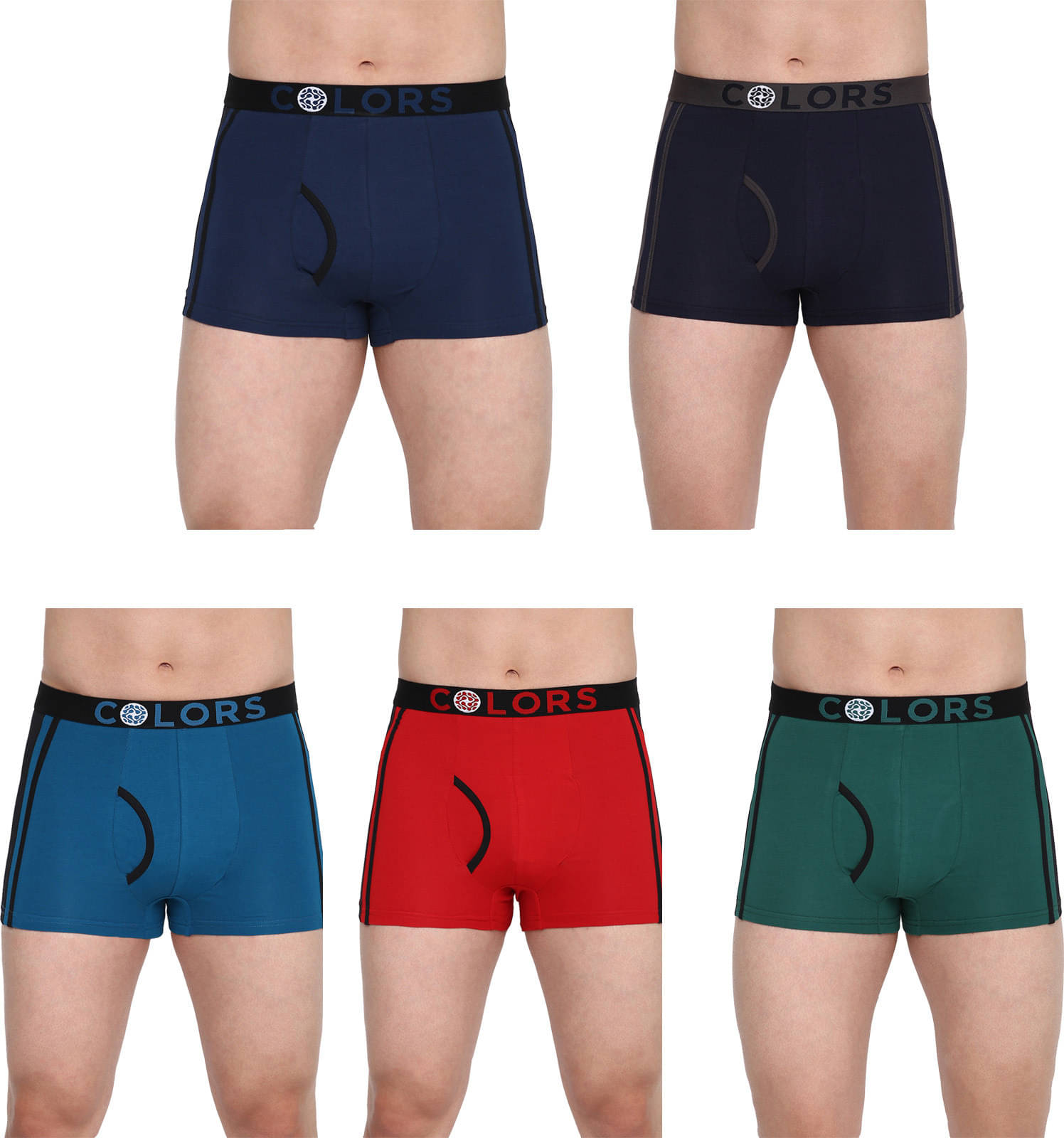     			Rupa Frontline Pack of 5 Cotton Trunks For Men's ( Multicolor )