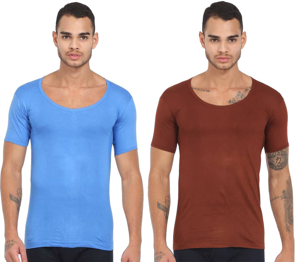     			Rupa Jon Pack of 2 Cotton Basic Vest For Men ( Multicolor )