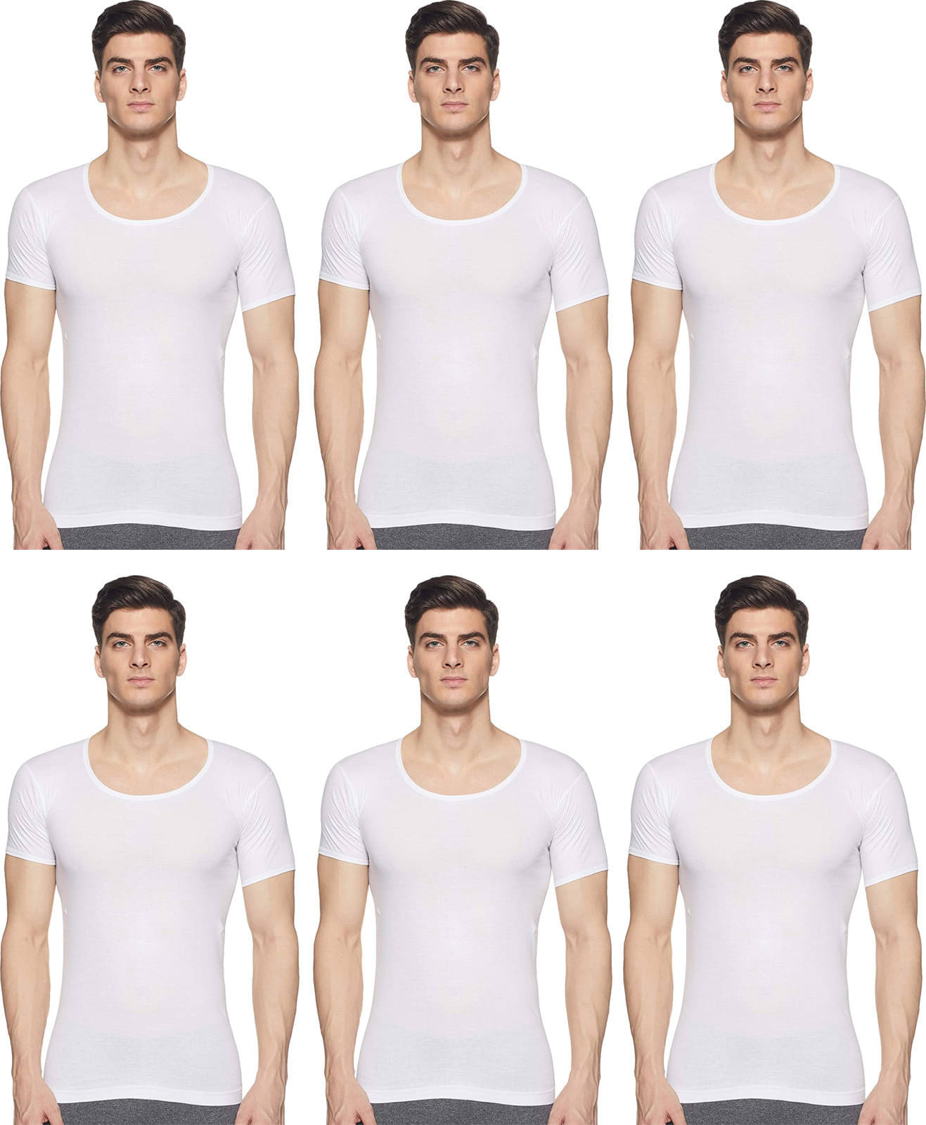 Rupa Jon Pack of 6 Cotton Basic Vest For Men ( White ) Rupa Jon Pack of 6 Cotton Basic Vest For Men ( White )