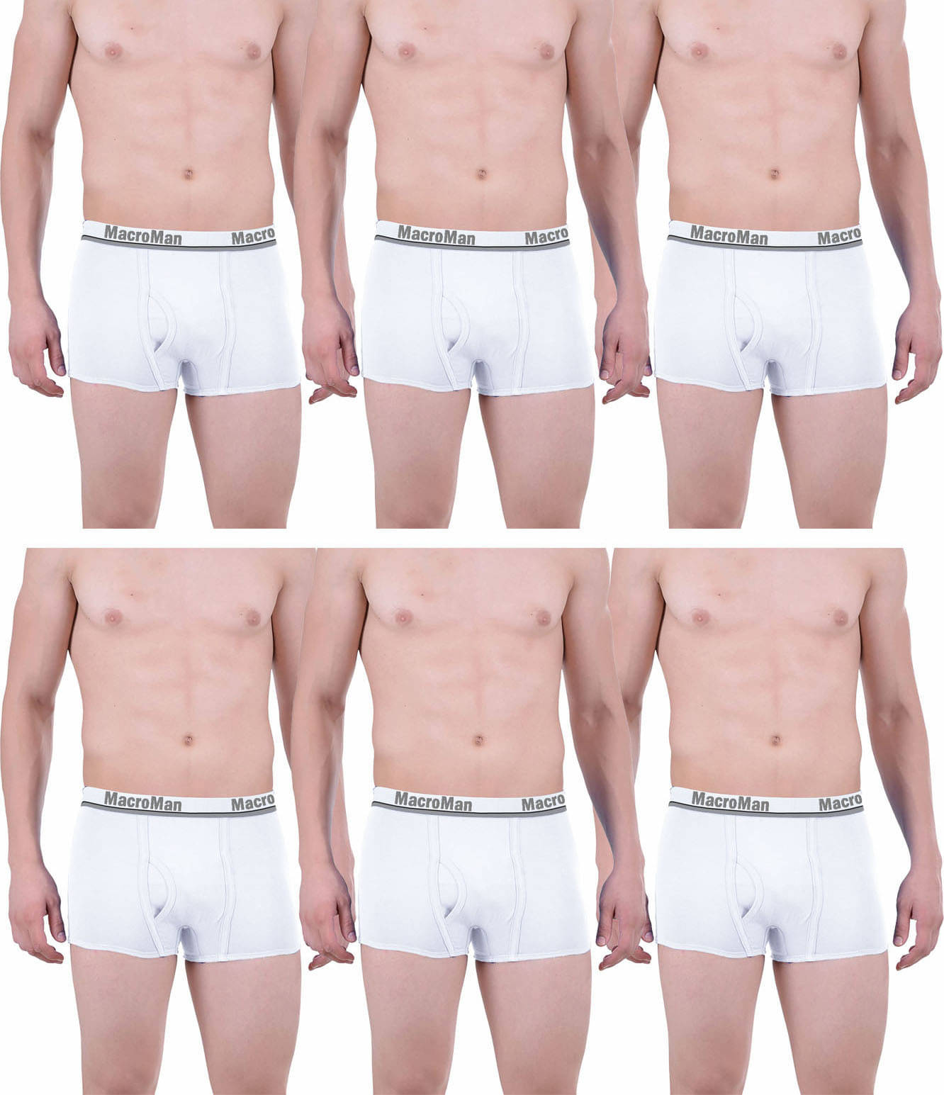 Rupa macroman Pack of 6 Cotton Trunks For Men's ( White ) Rupa macroman Pack of 6 Cotton Trunks For Men's ( White )