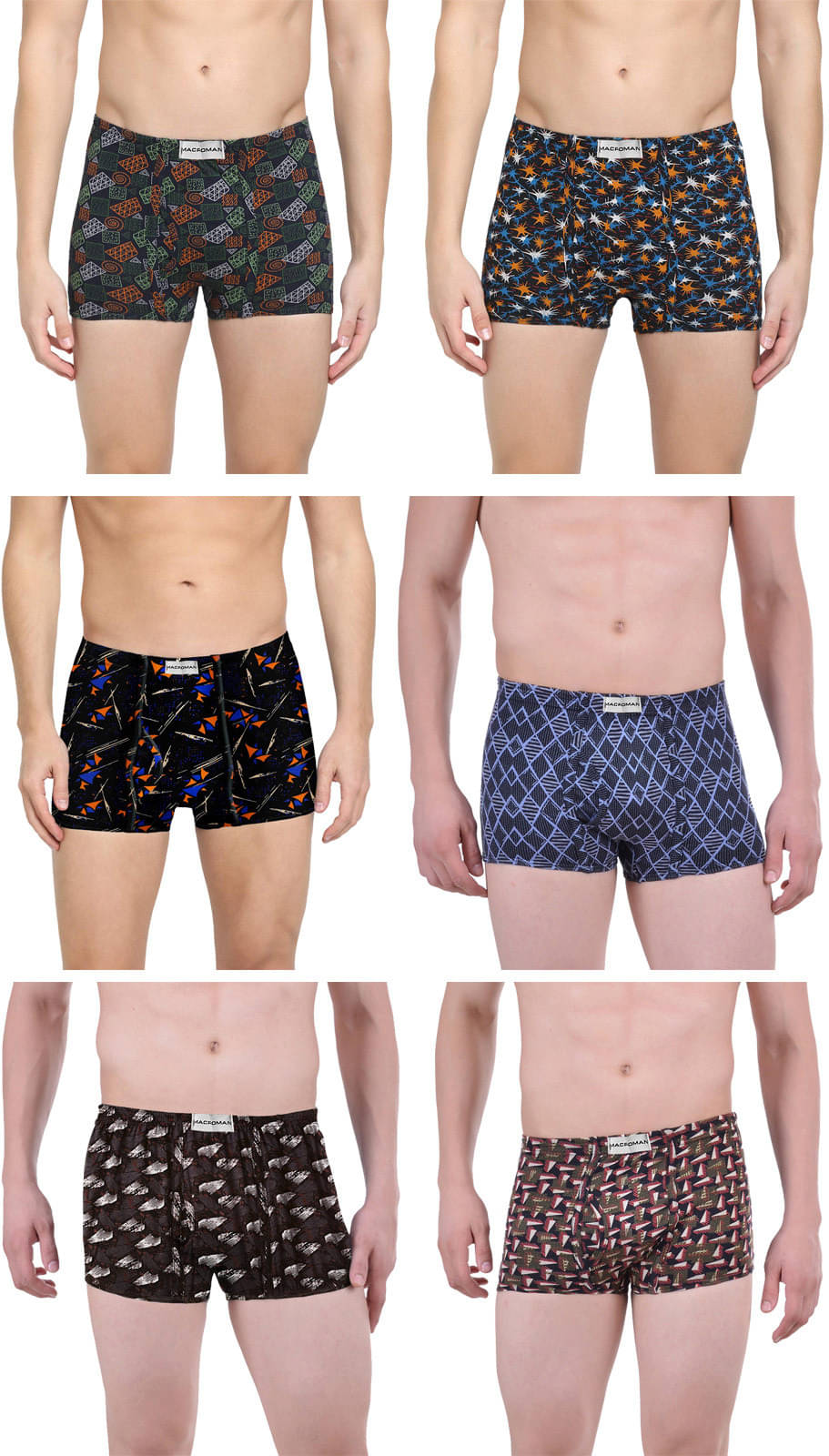     			Rupa macroman Pack of 6 Cotton Trunks For Men's ( Multicolor )