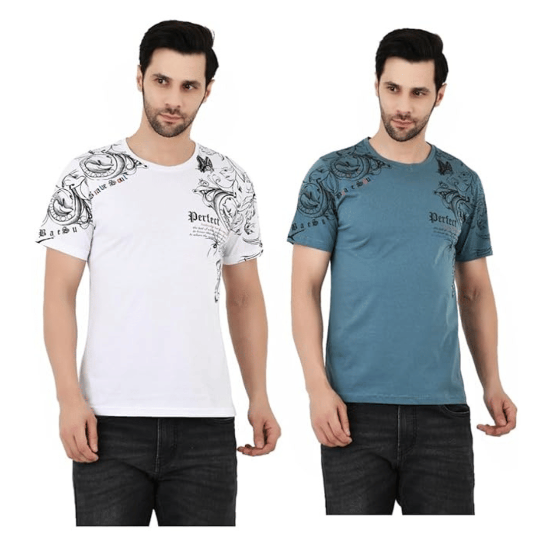    			Sageware Men Cotton Regular Fit Solid T-Shirt ( Multicolor1 )