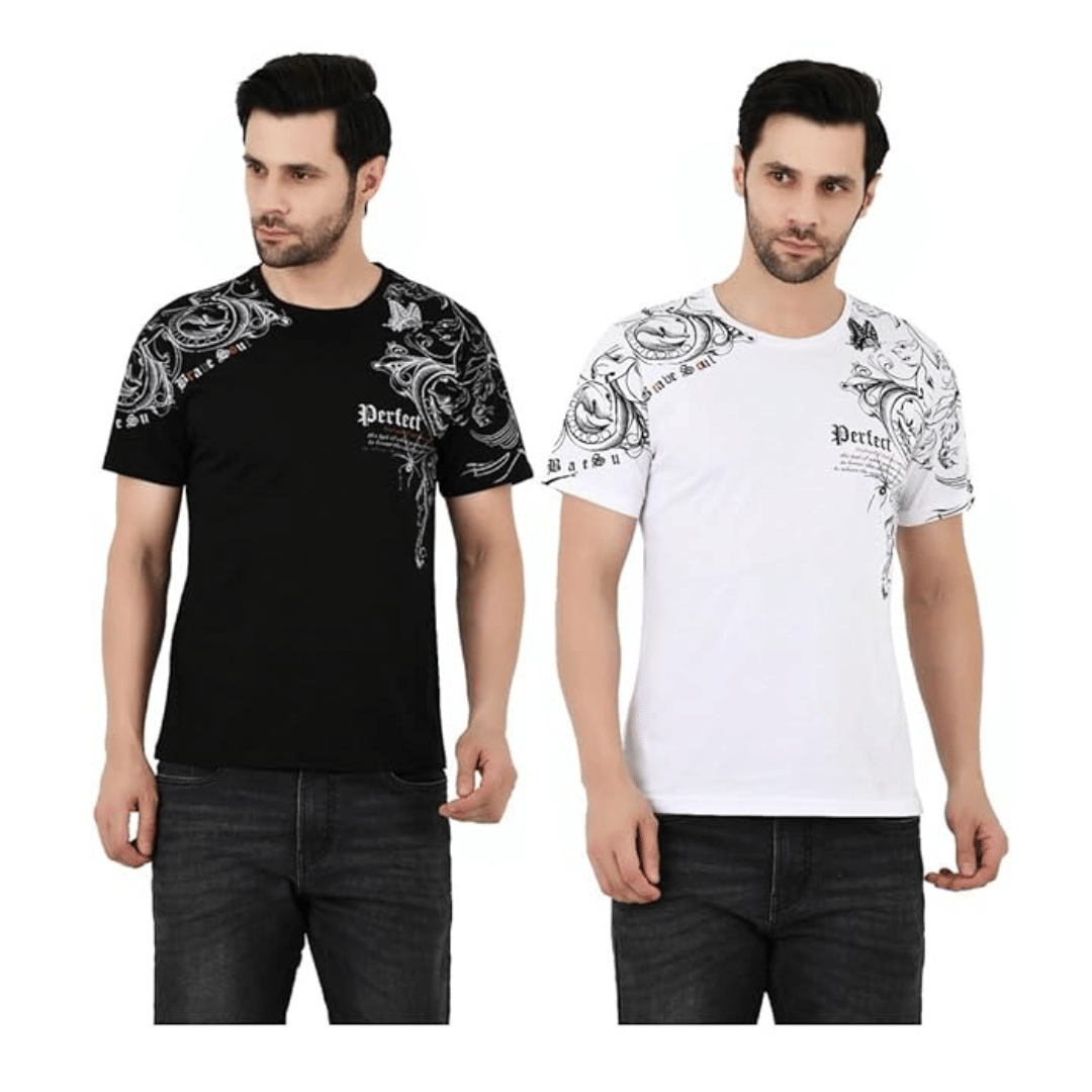     			Sageware Men Cotton Regular Fit Solid T-Shirt ( Multicolor2 )