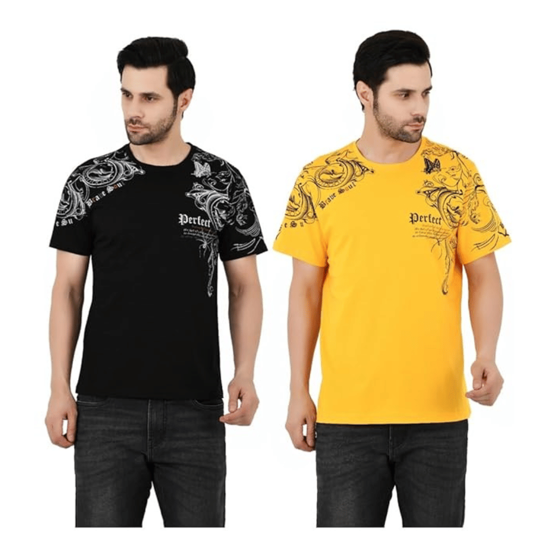     			Sageware Men Cotton Regular Fit Solid T-Shirt ( Multicolor )