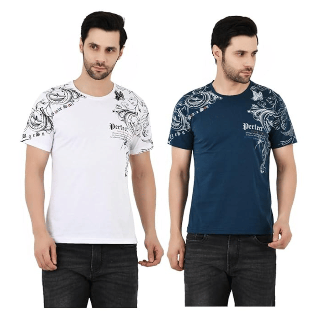     			Sageware Men Cotton Regular Fit Solid T-Shirt ( Multicolor2 )