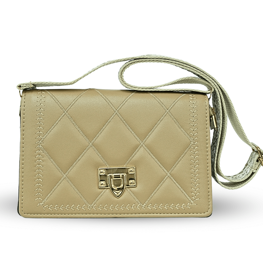     			Sageware Sling Bag Faux Leather Set of 1 ( Beige )