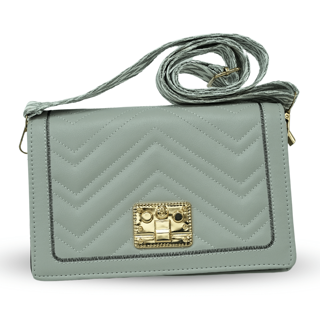     			Sageware Sling Bag Faux Leather Set of 1 ( Grey )