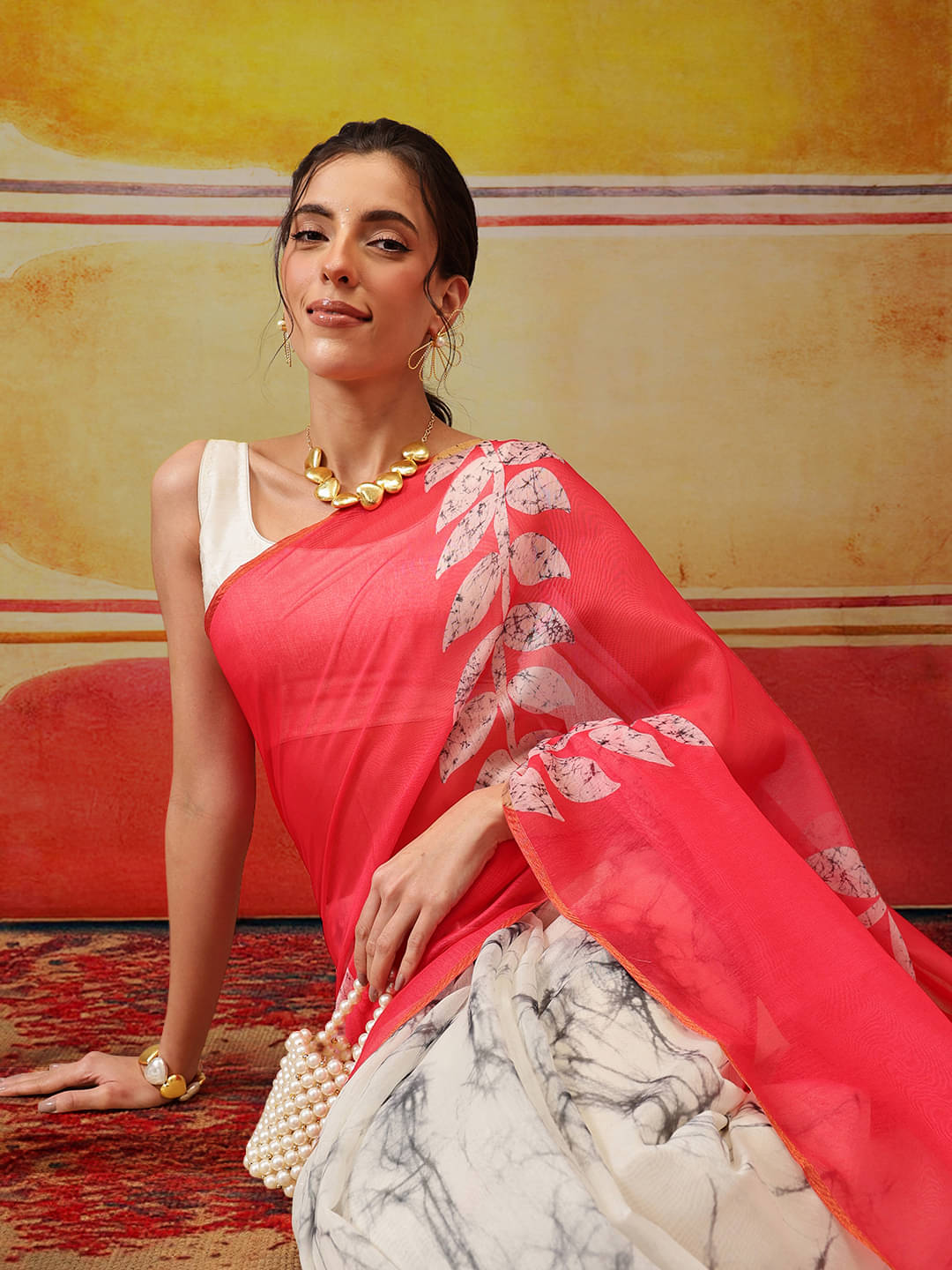 Silk Zone Cotton Blend Printed Chanderi saree With Unstitched Blouse Piece ( Pink ) Silk Zone Cotton Blend Printed Chanderi saree With Unstitched Blouse Piece ( Pink )
