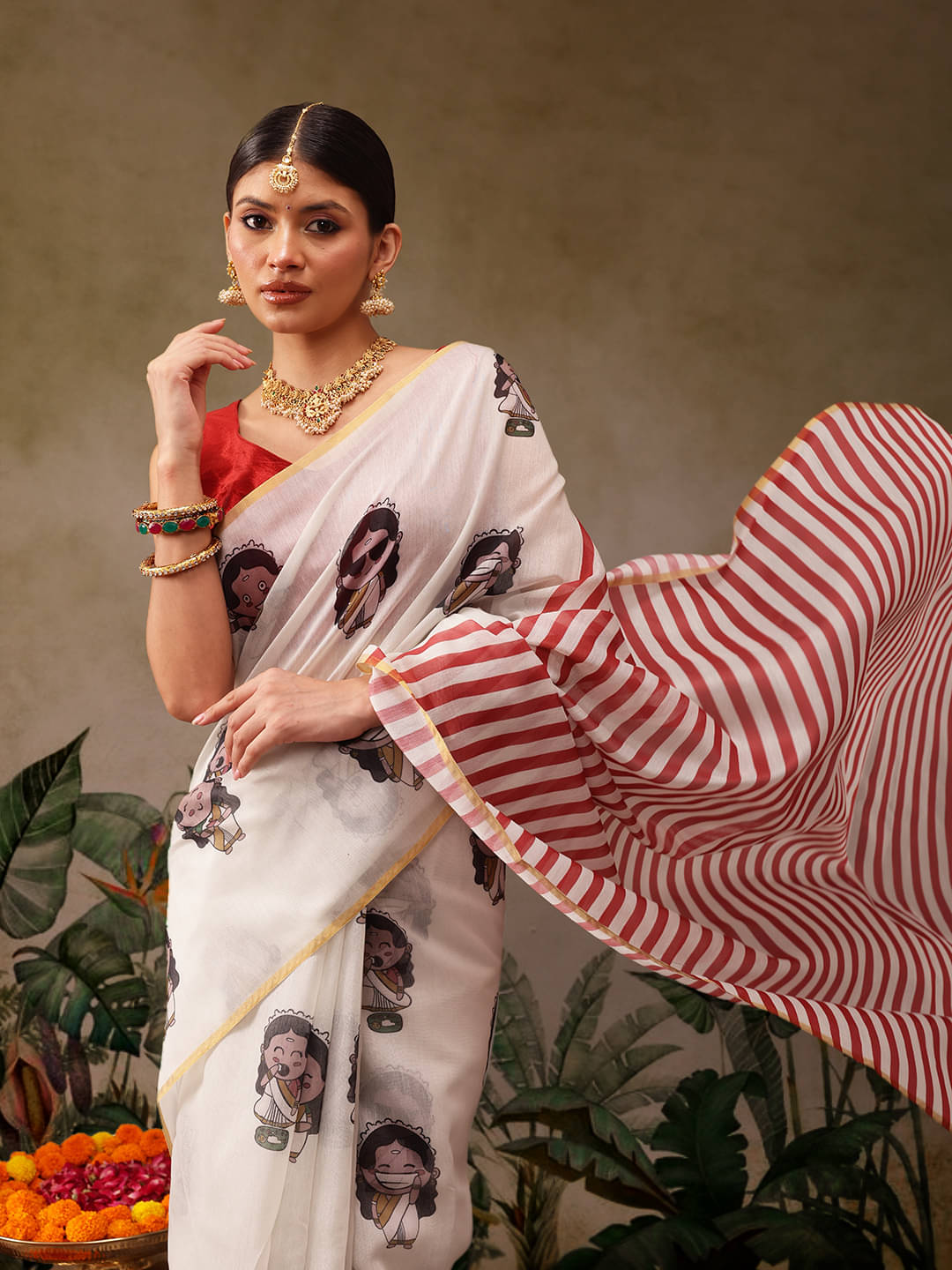 Silk Zone Cotton Blend Printed Chanderi saree With Unstitched Blouse Piece ( Beige ) Silk Zone Cotton Blend Printed Chanderi saree With Unstitched Blouse Piece ( Beige )