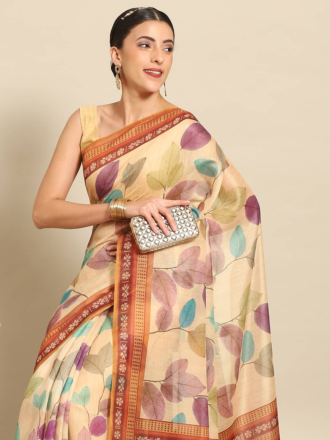 Silk Zone Cotton Blend Printed Chanderi saree With Unstitched Blouse Piece ( Mustard ) Silk Zone Cotton Blend Printed Chanderi saree With Unstitched Blouse Piece ( Mustard )