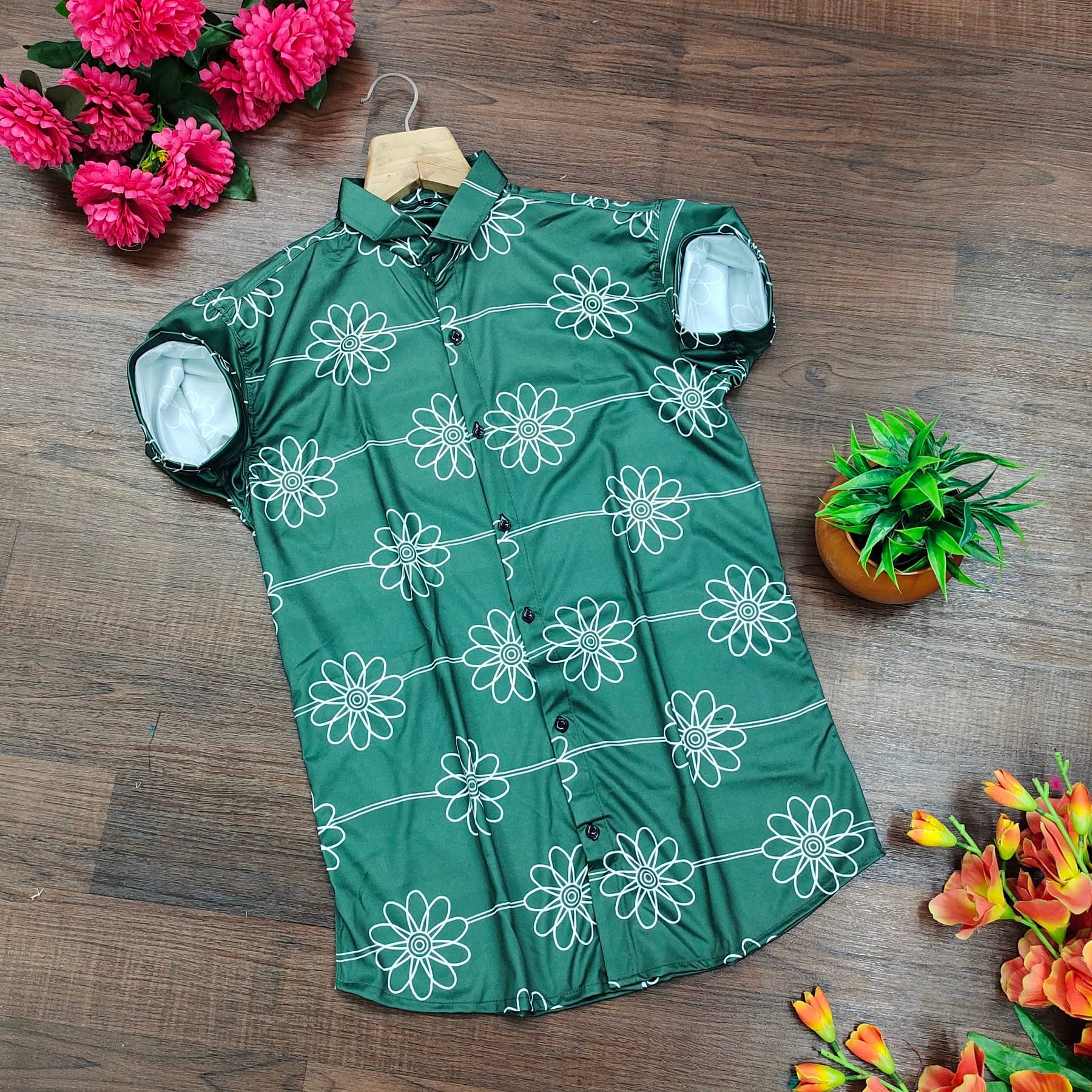 Zonanza Polyester Regular Fit Printed Half Sleeves Men's Casual Shirt - Mint Green ( Pack of 1 ) Zonanza Polyester Regular Fit Printed Half Sleeves Men's Casual Shirt - Mint Green ( Pack of 1 )
